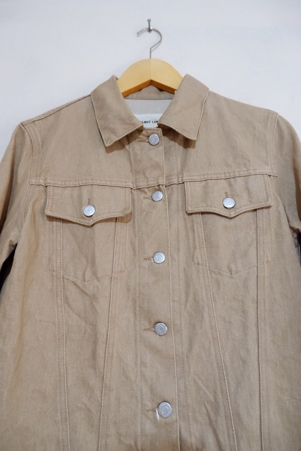 Helmut Lang Vintage Archive 99s Helmut Lang Beige Classic Denim Jacket Size US M / EU 48-50 / 2 - 3 Thumbnail