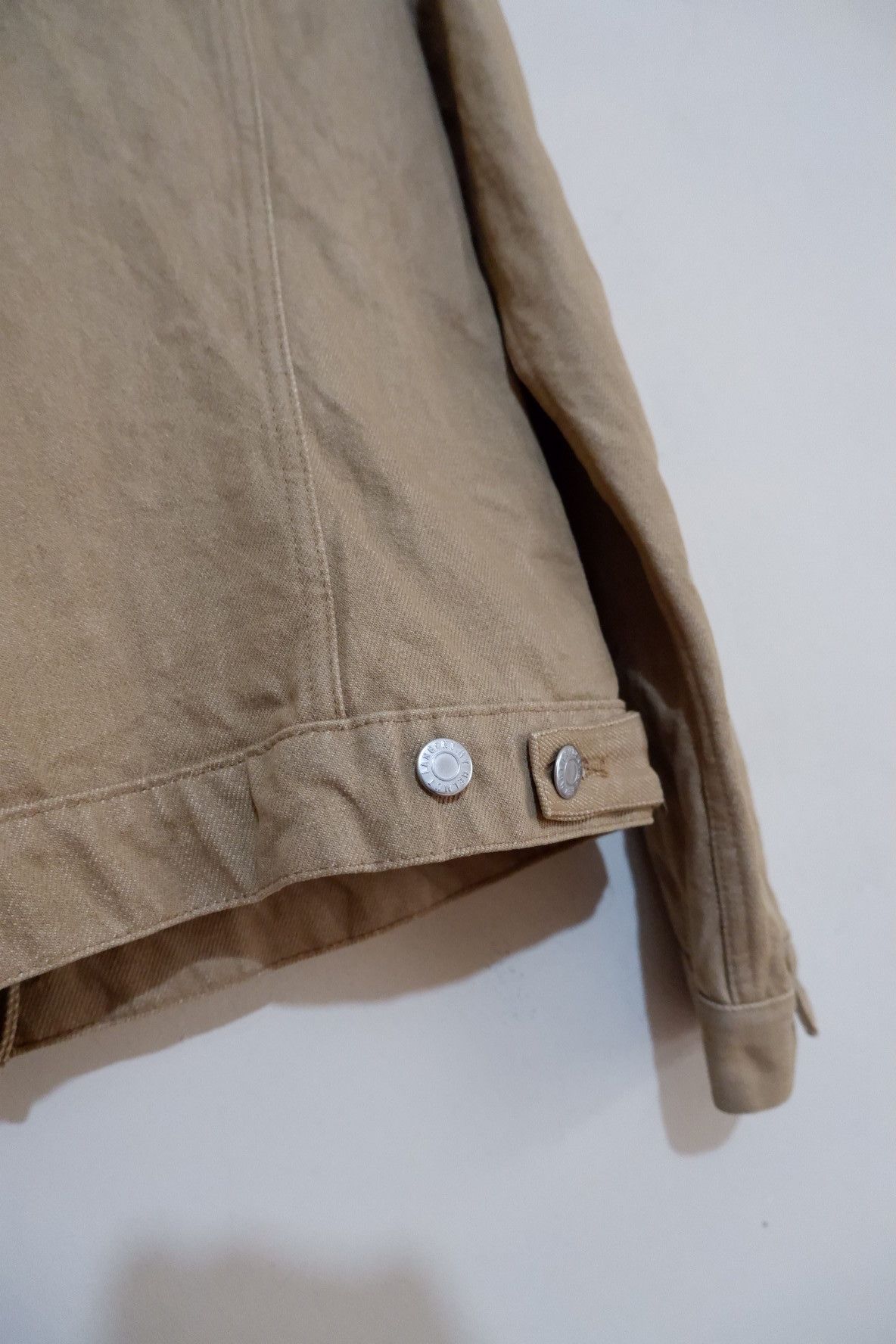 Helmut Lang Vintage Archive 99s Helmut Lang Beige Classic Denim Jacket Size US M / EU 48-50 / 2 - 5 Thumbnail