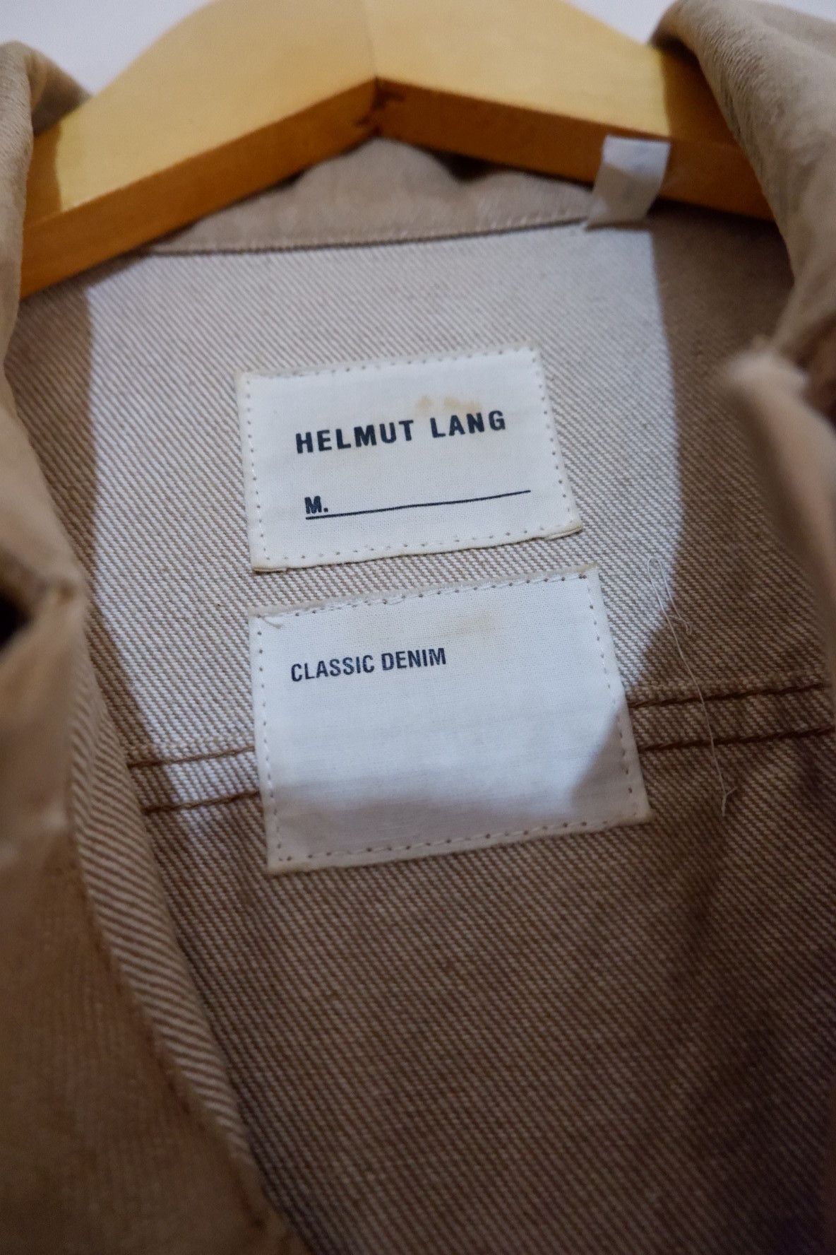 Helmut Lang Vintage Archive 99s Helmut Lang Beige Classic Denim Jacket Size US M / EU 48-50 / 2 - 6 Thumbnail