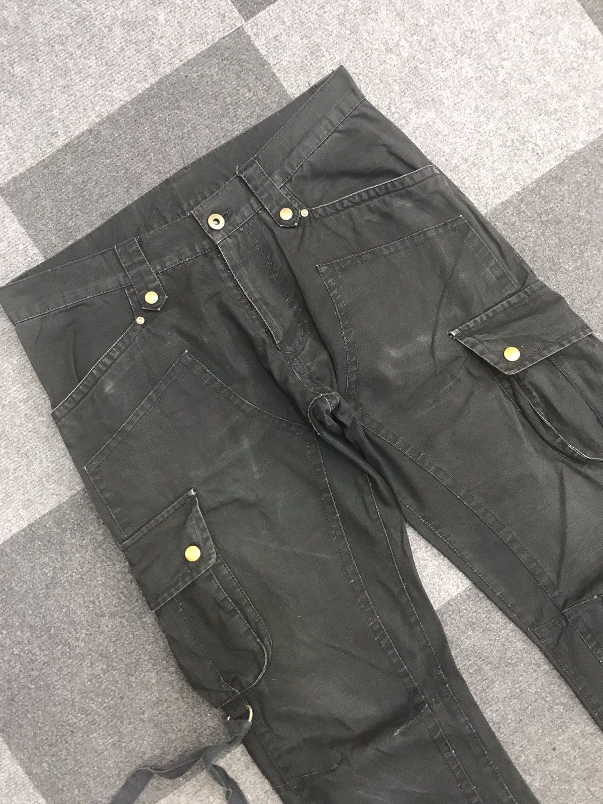 Designer Flare TETE HOMME Double Knee Multipockets Strap Cargo Pant Size US 31 - 2 Thumbnail