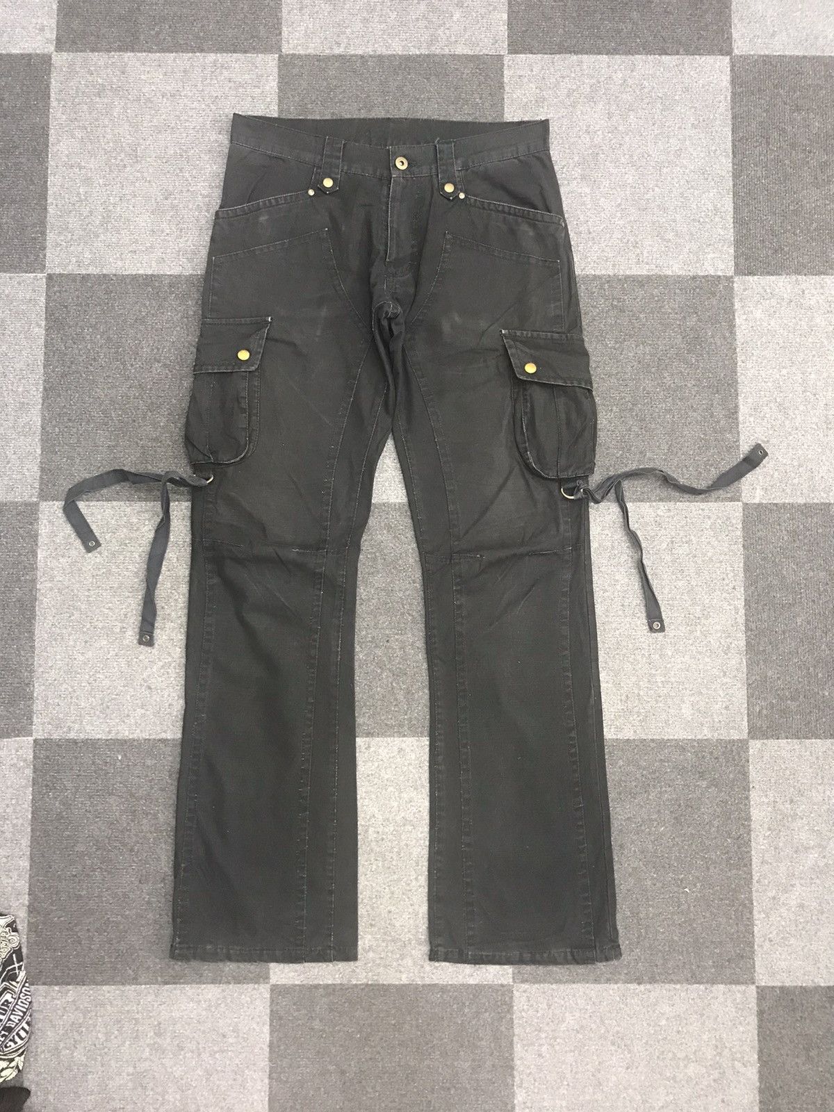 Designer Flare TETE HOMME Double Knee Multipockets Strap Cargo Pant Size US 31 - 1 Thumbnail