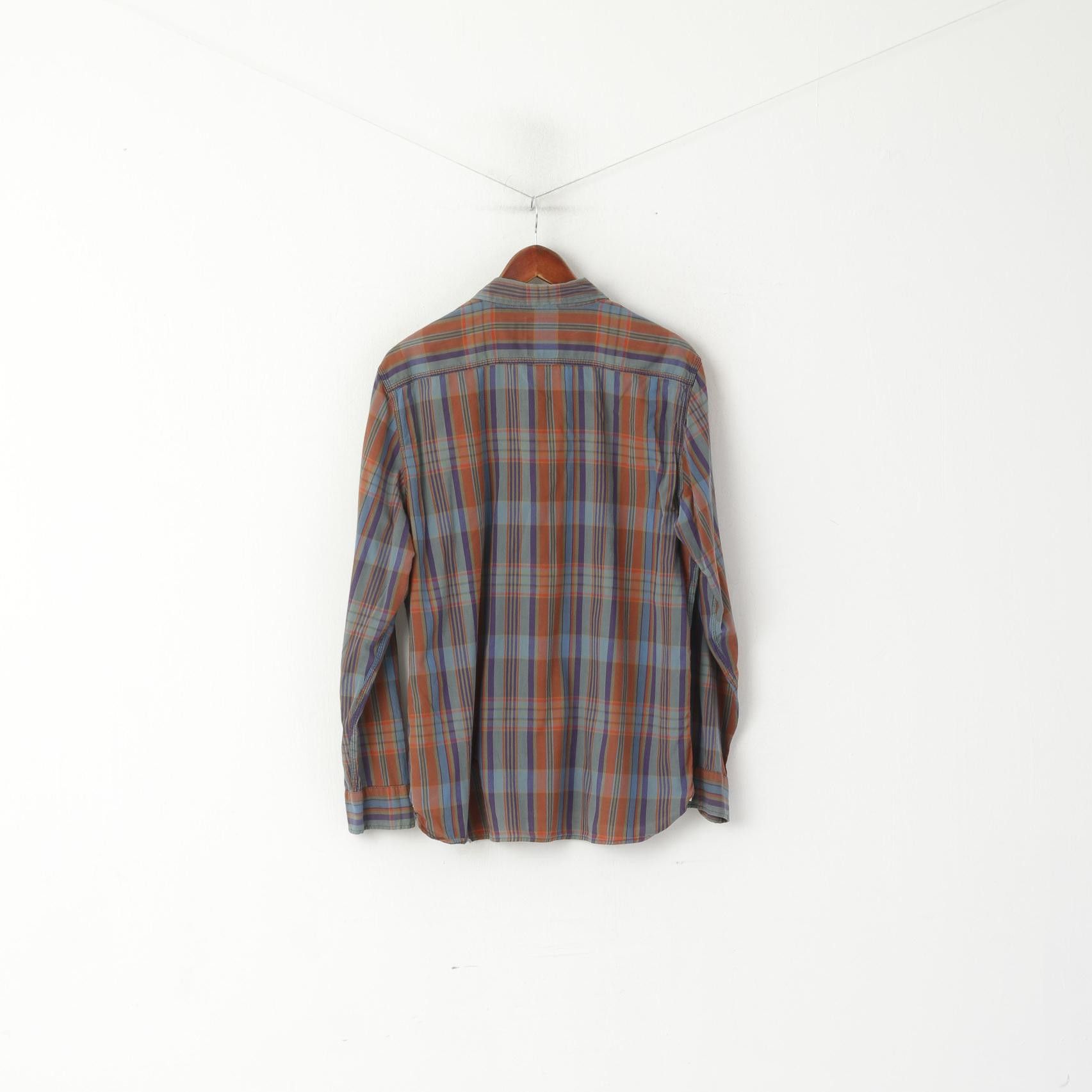 Levi's Levi's Men L Casual Shirt Brown Blue Check Cotton 9203 Size US L / EU 52-54 / 3 - 7 Thumbnail