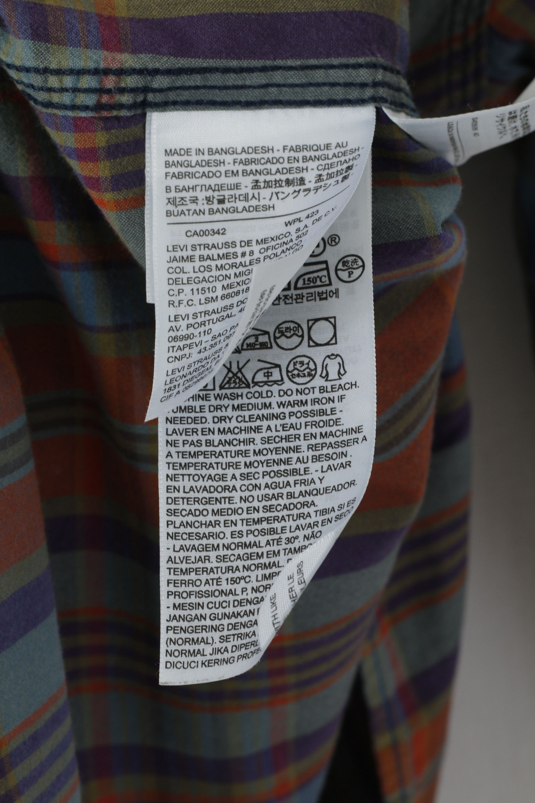 Levi's Levi's Men L Casual Shirt Brown Blue Check Cotton 9203 Size US L / EU 52-54 / 3 - 6 Thumbnail