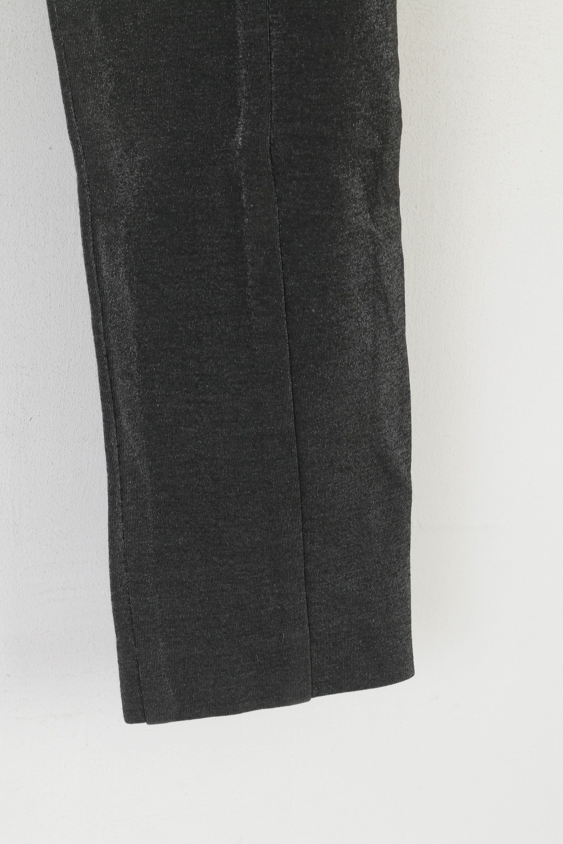 Vintage Who*S Who Women 44 S Trousers Silver Shiny Leggings 6826 Size 28" / US 6 / IT 42 - 5 Thumbnail