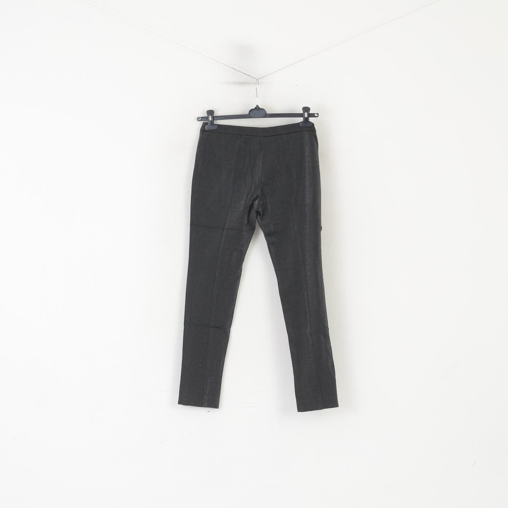 Vintage Who*S Who Women 44 S Trousers Silver Shiny Leggings 6826 Size 28" / US 6 / IT 42 - 6 Thumbnail