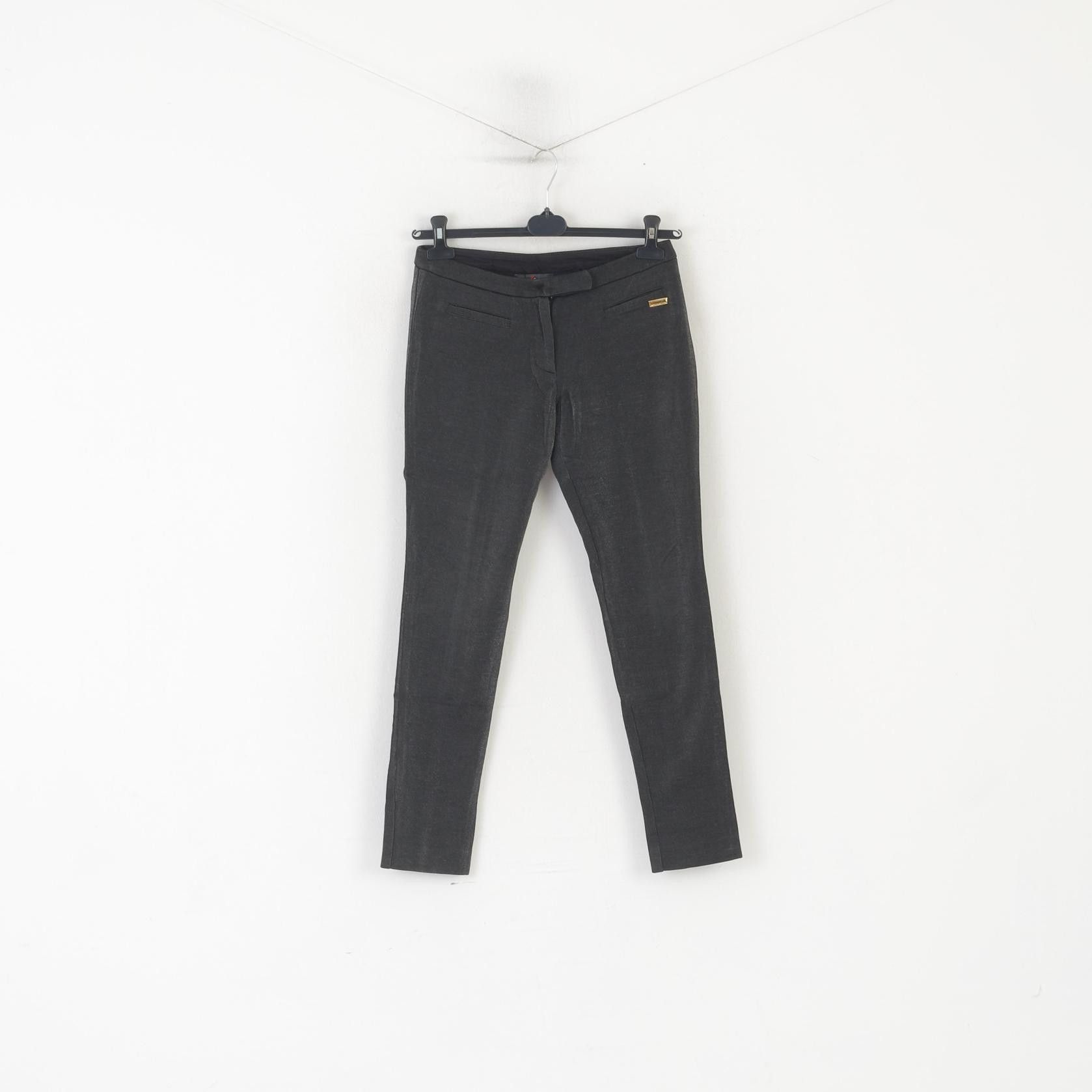 Vintage Who*S Who Women 44 S Trousers Silver Shiny Leggings 6826 Size 28" / US 6 / IT 42 - 1 Thumbnail