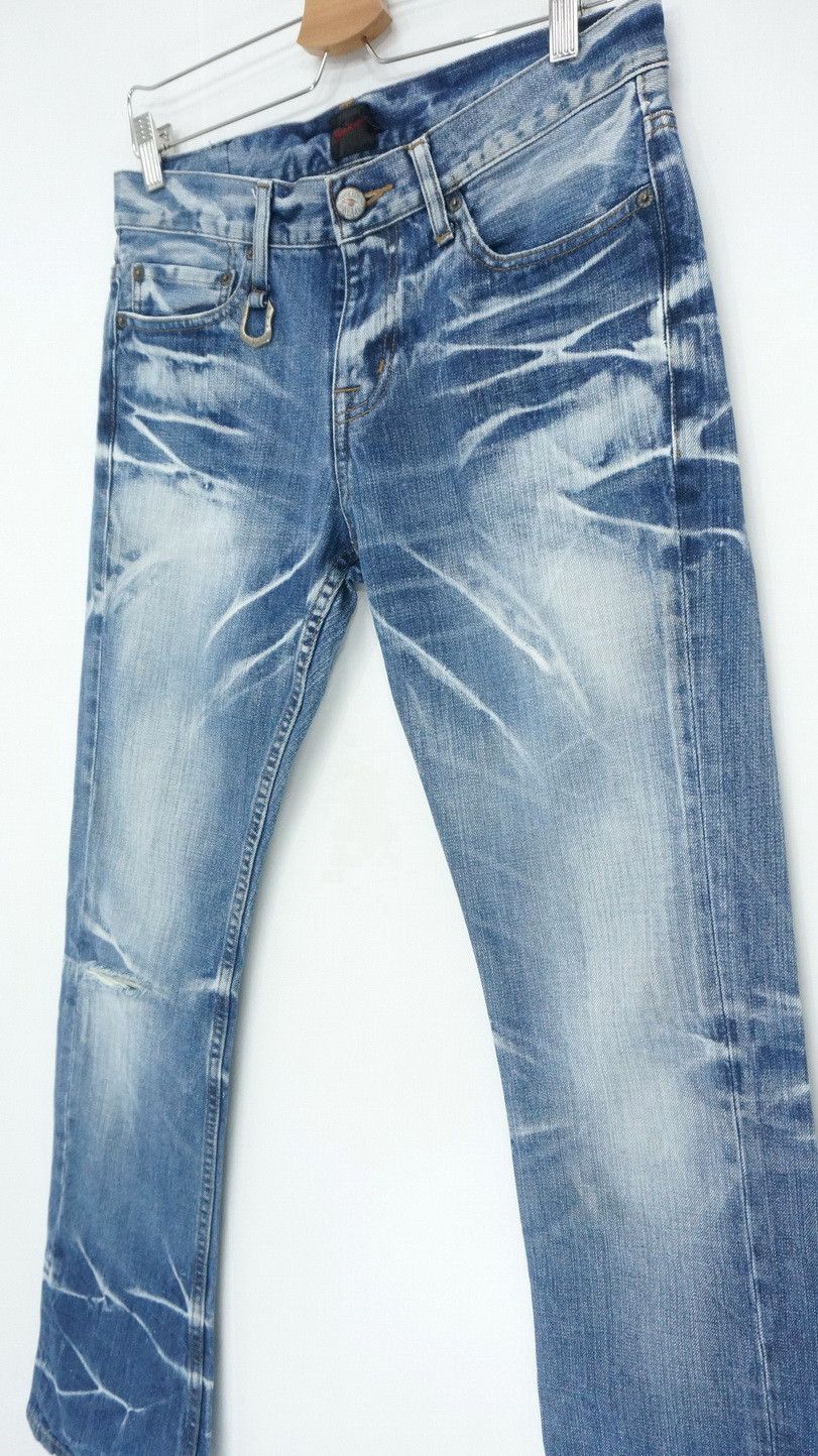 JACKROSE DopeVtg🔥Japan JACKROSE Flared Tribal Mark Distressed Jeans Size US 31 - 3 Thumbnail