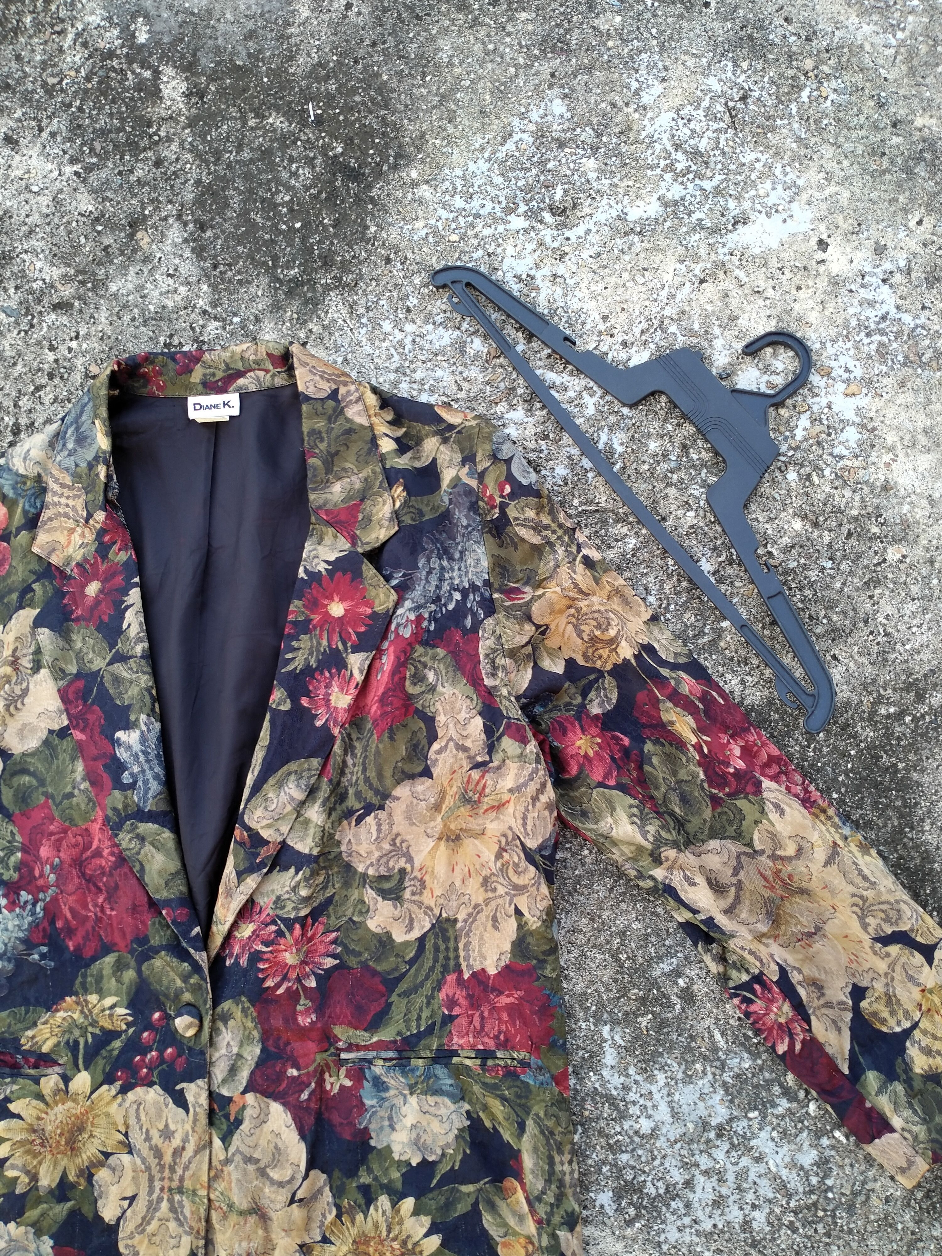 Vintage DIANE.K FULL PRINT FLORAL BLAZER Size US L / EU 52-54 / 3 - 2 Thumbnail