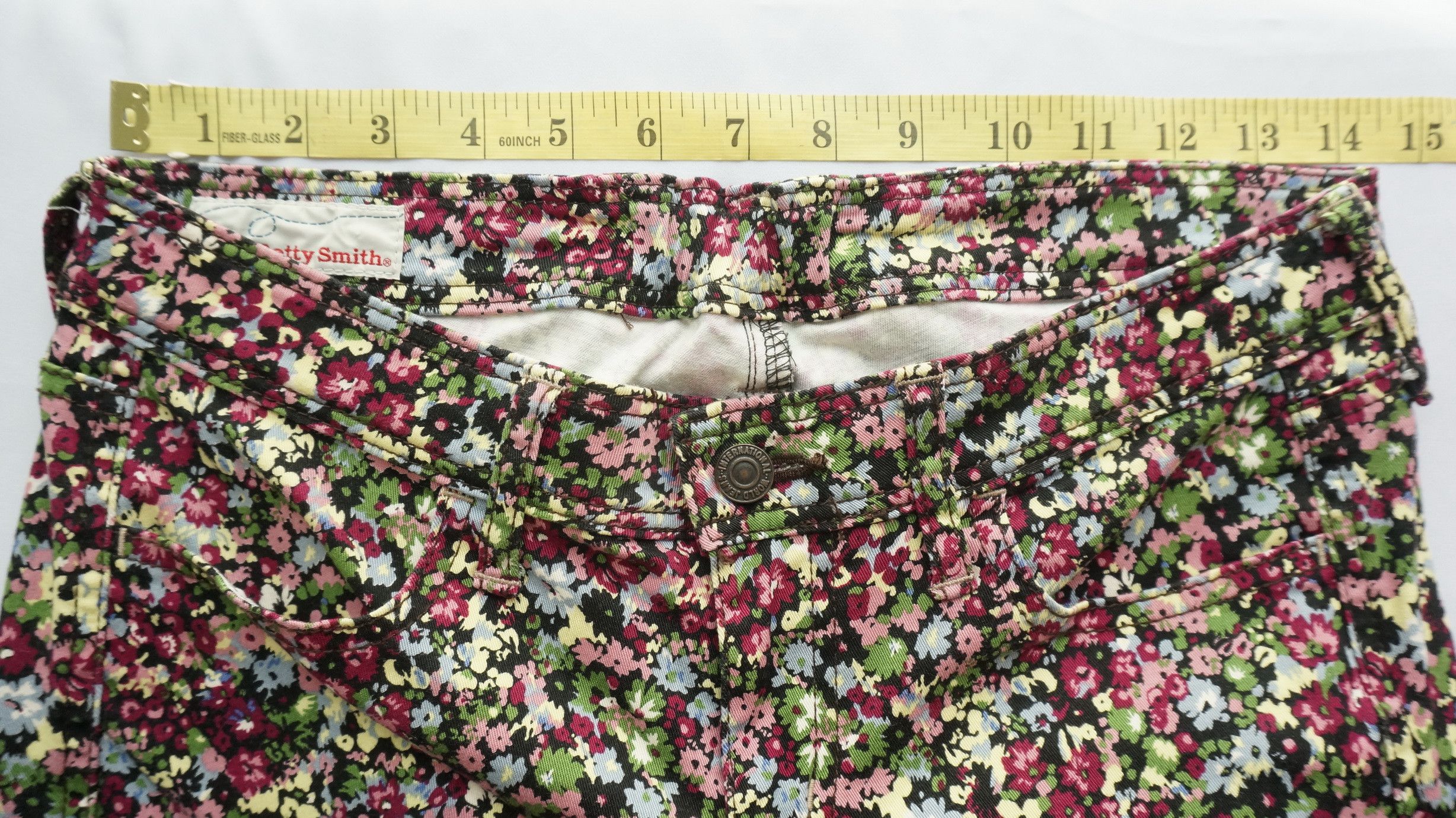 Japanese Brand Japan BETTY SMITH Floral Design Skinny Women's Pants Size 29" - 6 Thumbnail