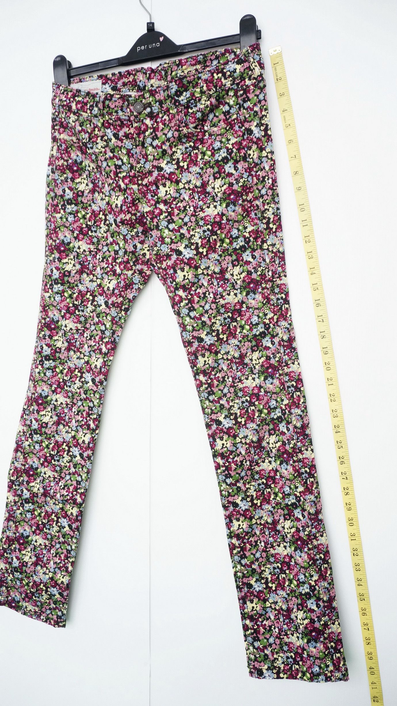 Japanese Brand Japan BETTY SMITH Floral Design Skinny Women's Pants Size 29" - 8 Thumbnail