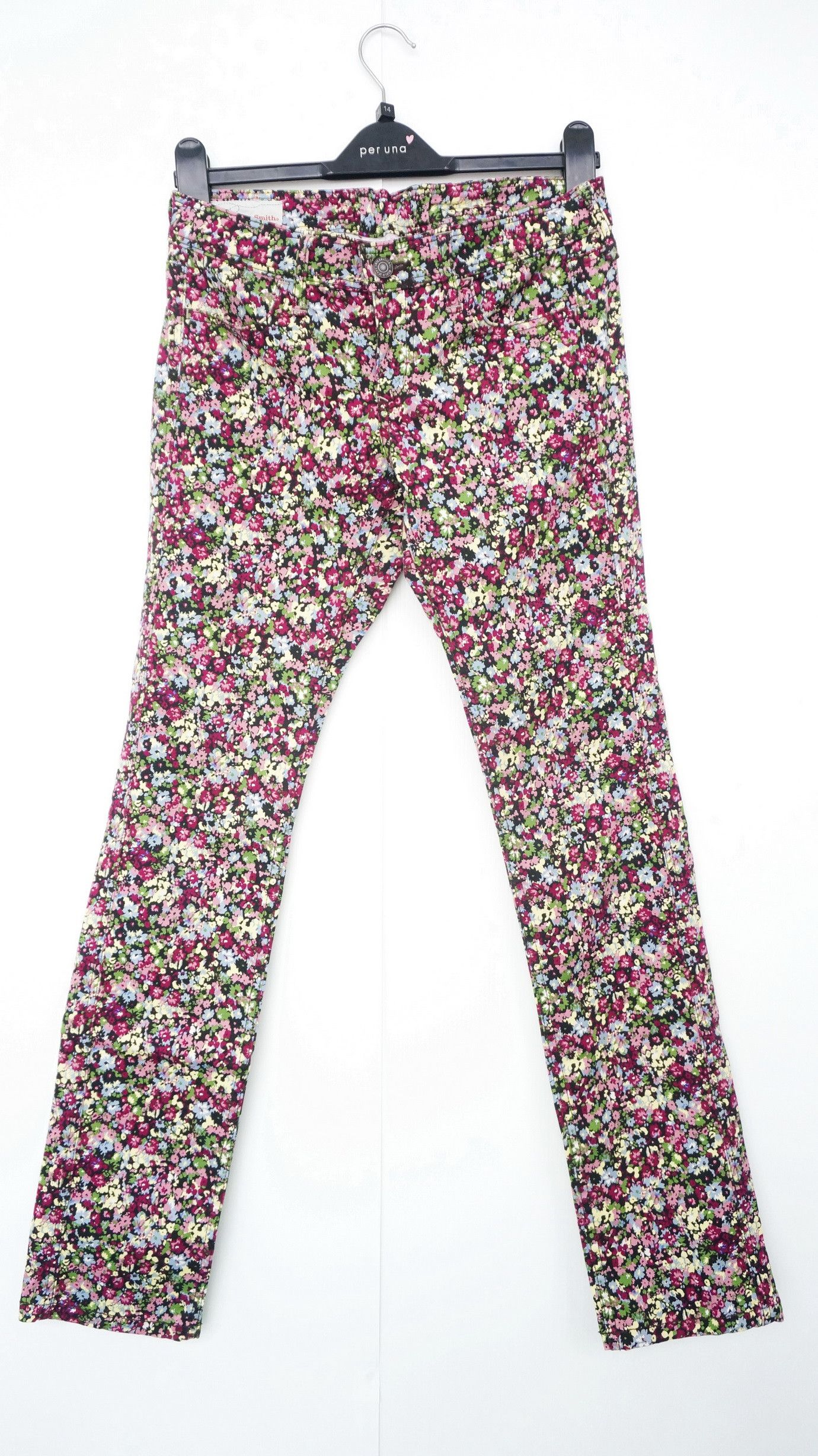 Japanese Brand Japan BETTY SMITH Floral Design Skinny Women's Pants Size 29" - 2 Thumbnail