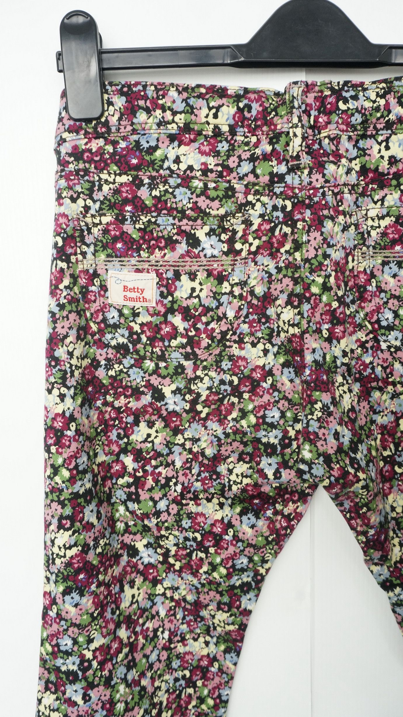 Japanese Brand Japan BETTY SMITH Floral Design Skinny Women's Pants Size 29" - 3 Thumbnail