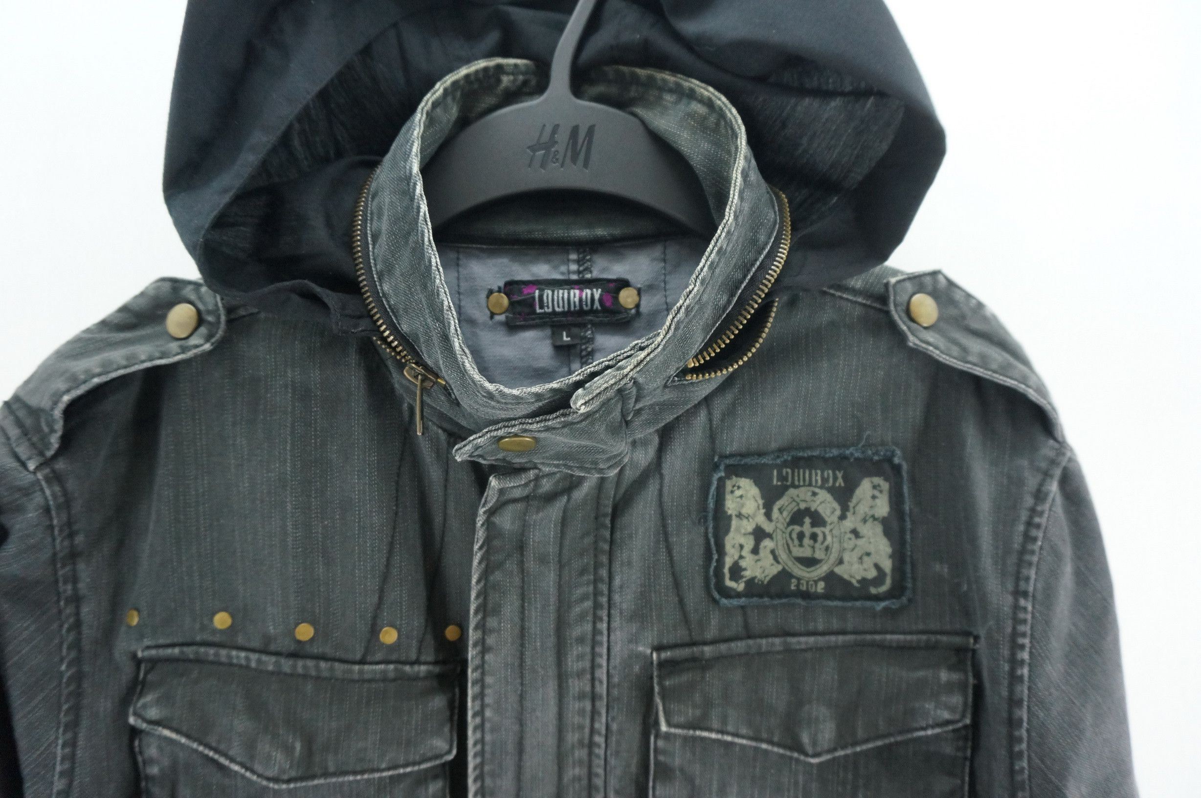 Japanese Brand Vtg Japan LOWBOX Punk Worn Out Distressed Hoodie Jacket Size US S / EU 44-46 / 1 - 3 Thumbnail