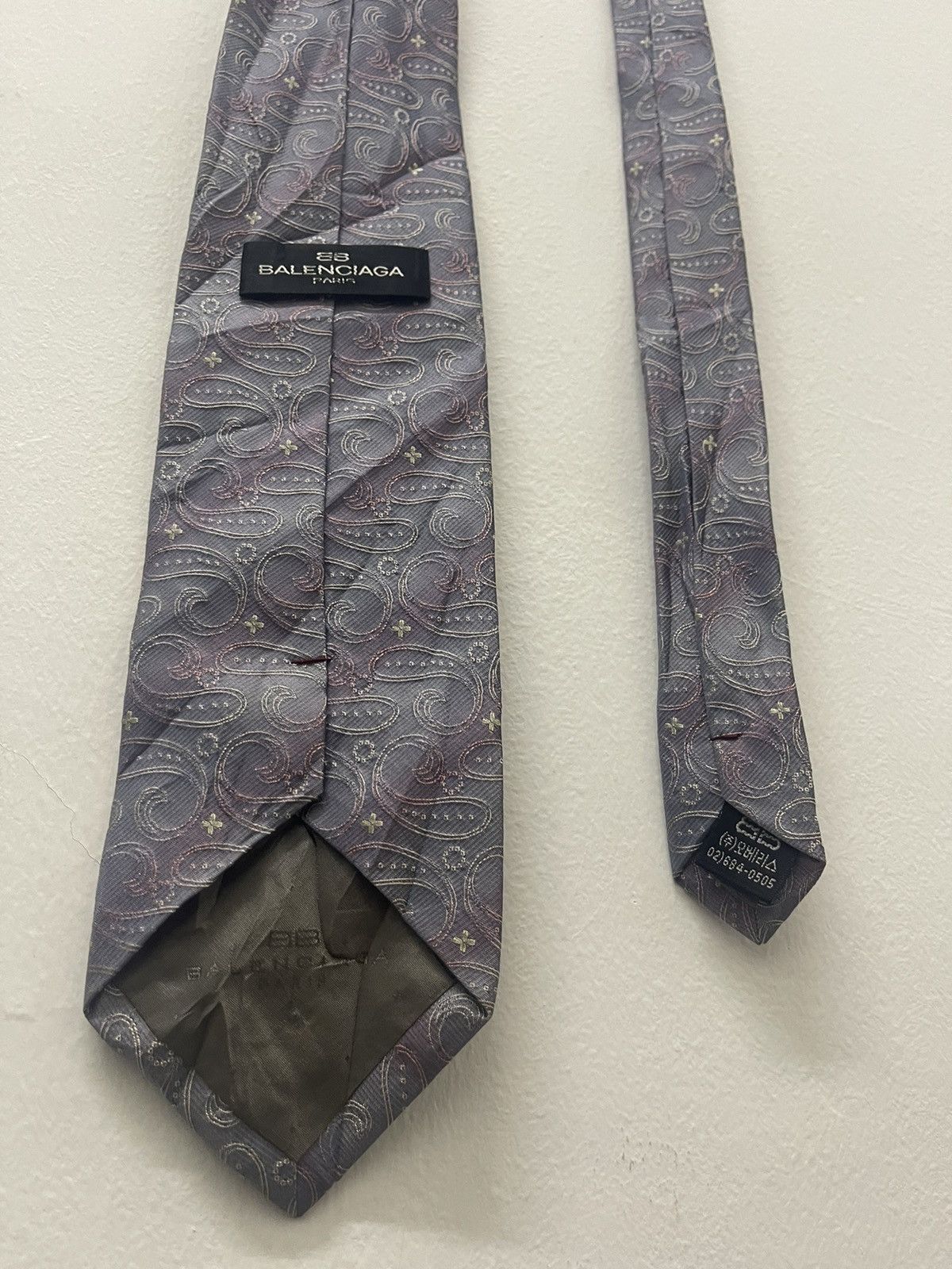 Balenciaga Rare Vintage BALENCIAGA Silk Necktie Size ONE SIZE - 4 Thumbnail
