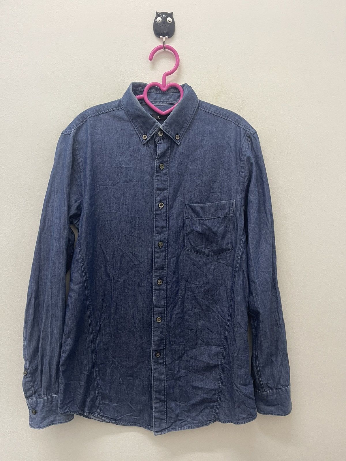 image of Jil Sander X Uniqlo +J Single Pocket in Denim Blue, Men's (Size Small)