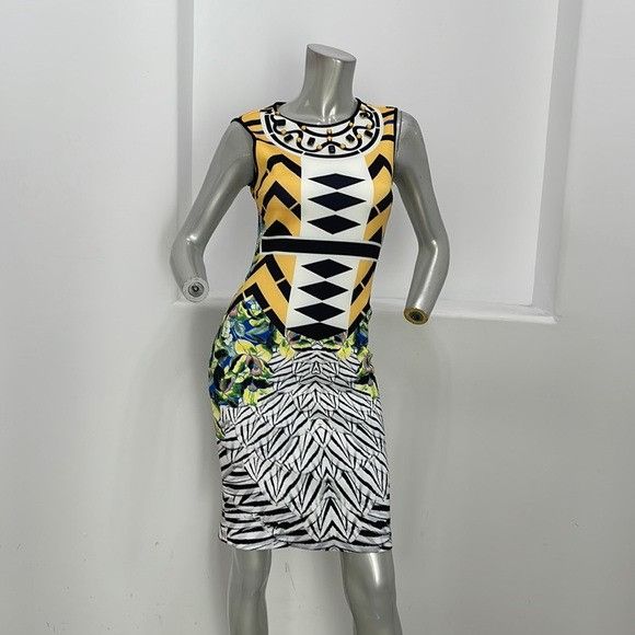 Clover Canyon Toucan Embellished Neck Body-Con Printed Dress