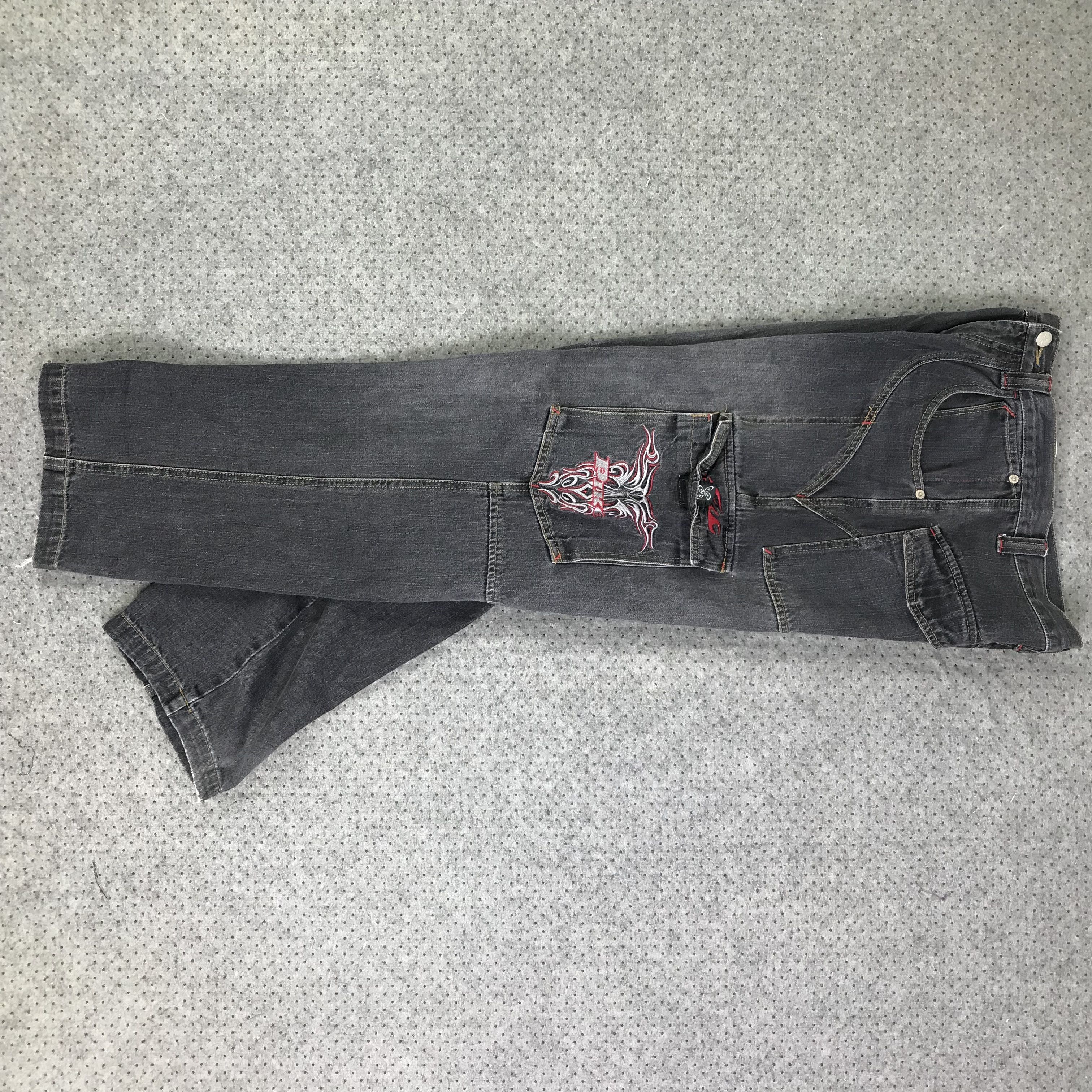 image of 20471120 Vintage Japan Fashion Baggie Hiphop Jeans in Black Stonewash, Men's (Size 29)