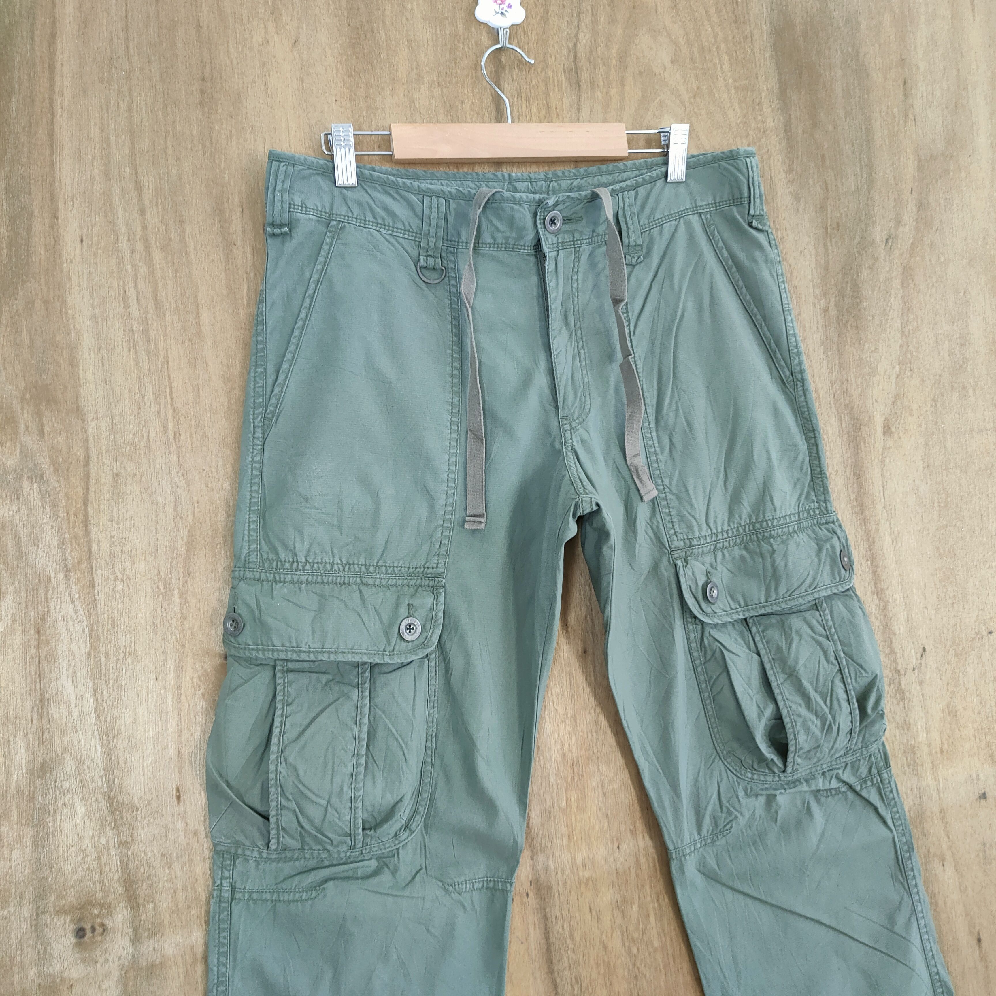 Japanese Brand VINTAGE JAPANESE BRAND FADED GREEN CARGO PANTS Size US 32 / EU 48 - 6 Thumbnail