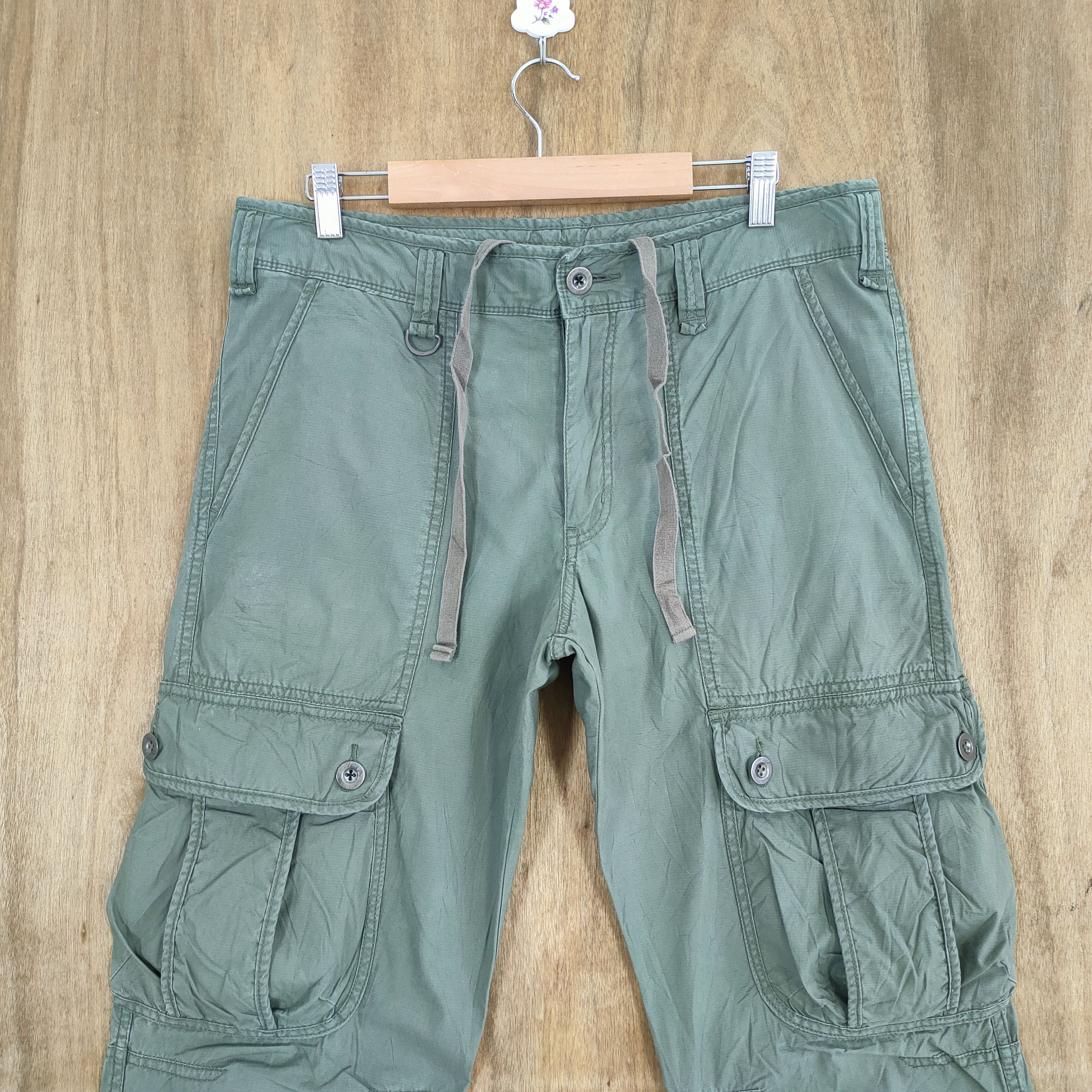 Japanese Brand VINTAGE JAPANESE BRAND FADED GREEN CARGO PANTS Size US 32 / EU 48 - 2 Thumbnail