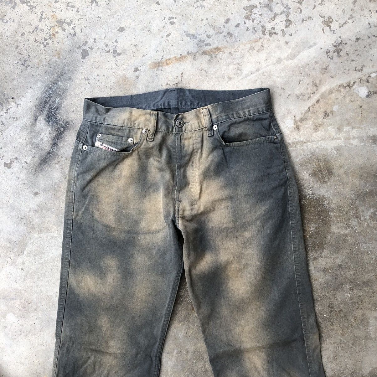 Diesel × Vintage 🔥Sick🔥Distress🔥Diesel Industry Splash Bleach Buttons Pants Size US 31 - 2 Thumbnail