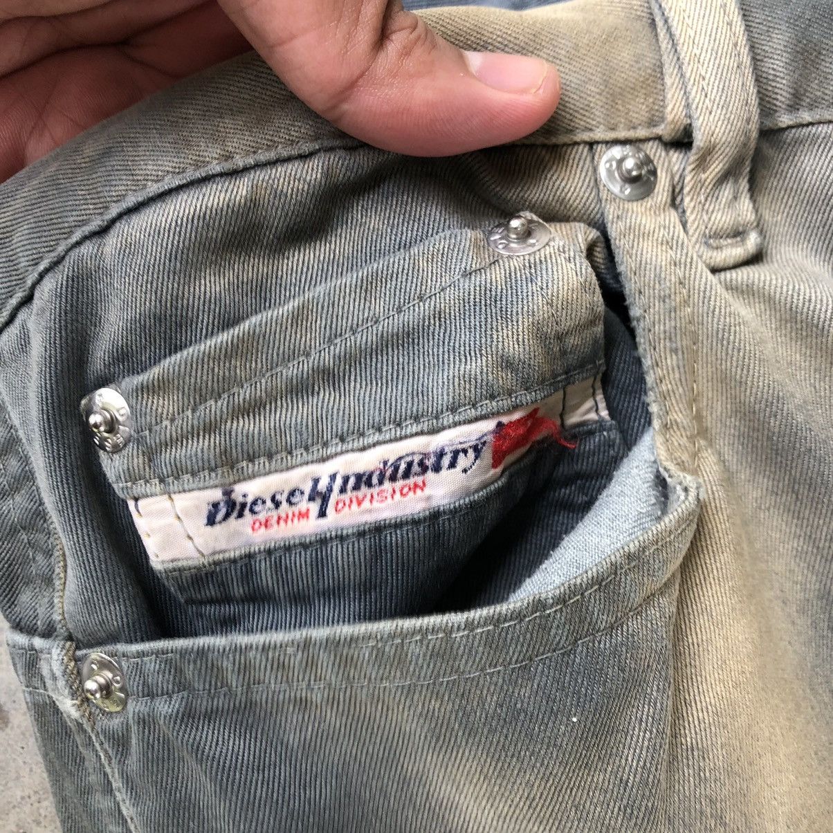 Diesel × Vintage 🔥Sick🔥Distress🔥Diesel Industry Splash Bleach Buttons Pants Size US 31 - 14 Thumbnail