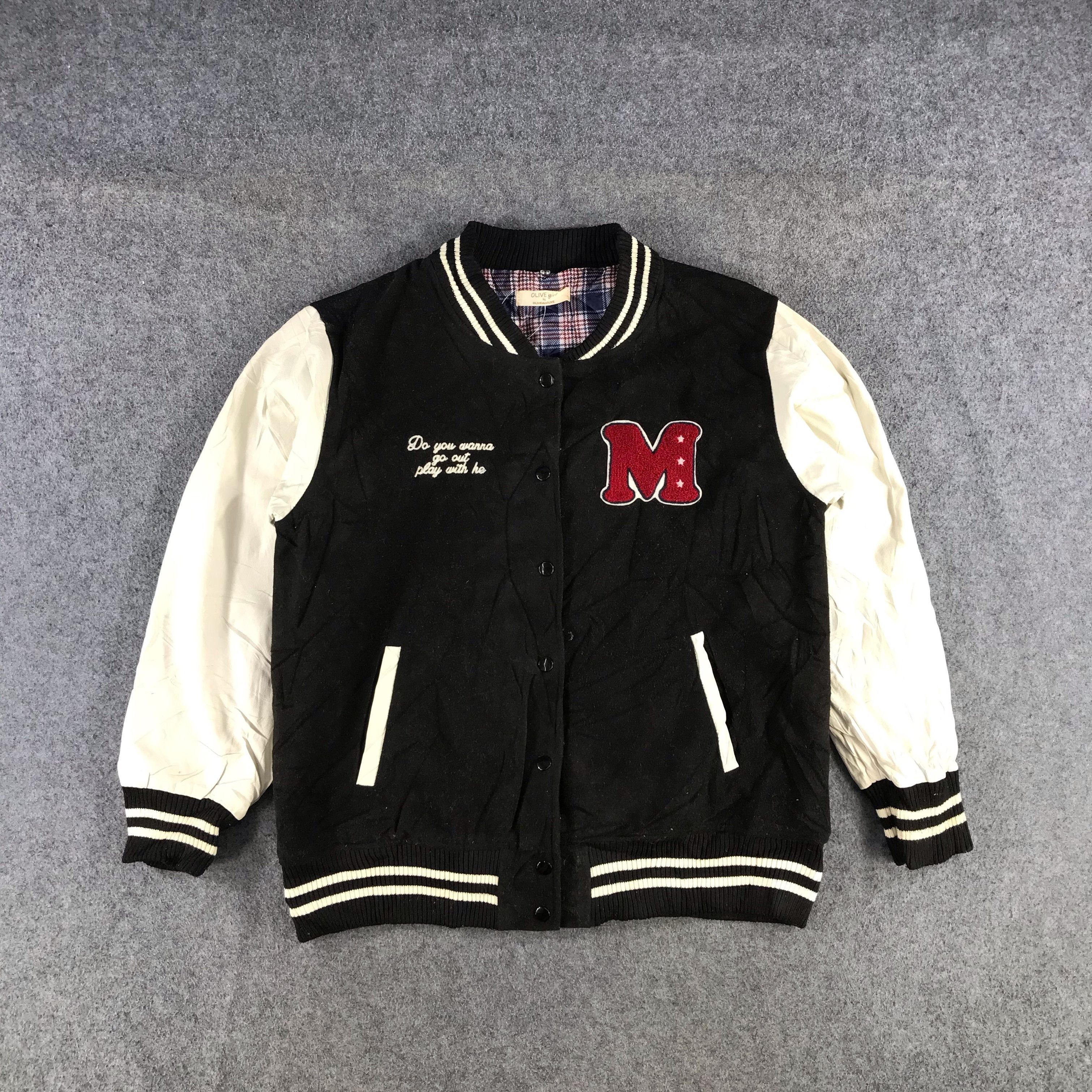 Japanese Olive Des Olive Letterman Varsity Jacket JC112