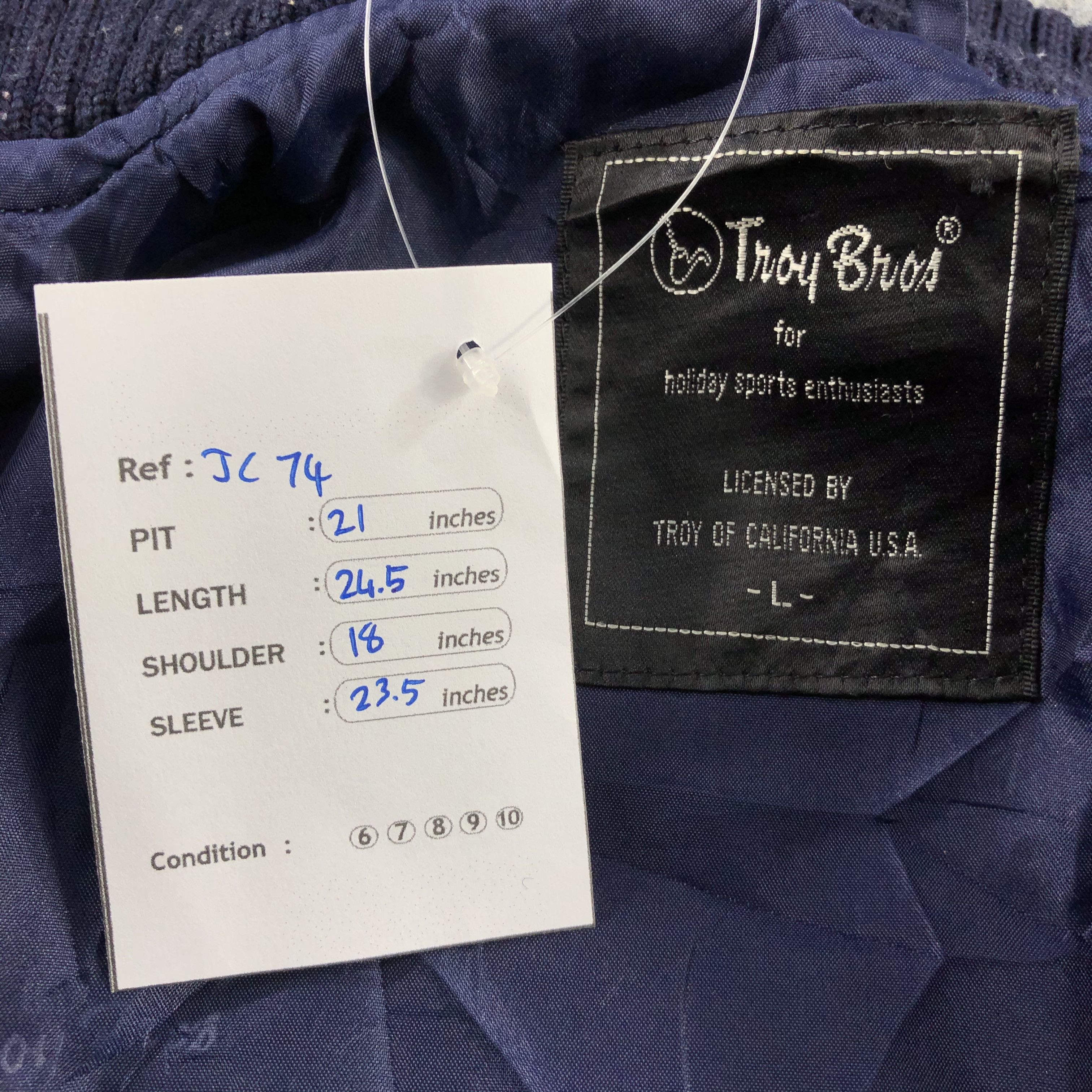 Japanese Brand Vintage Troy Bros Baseball Varsity Jacket JC74 Size US L / EU 52-54 / 3 - 7 Thumbnail