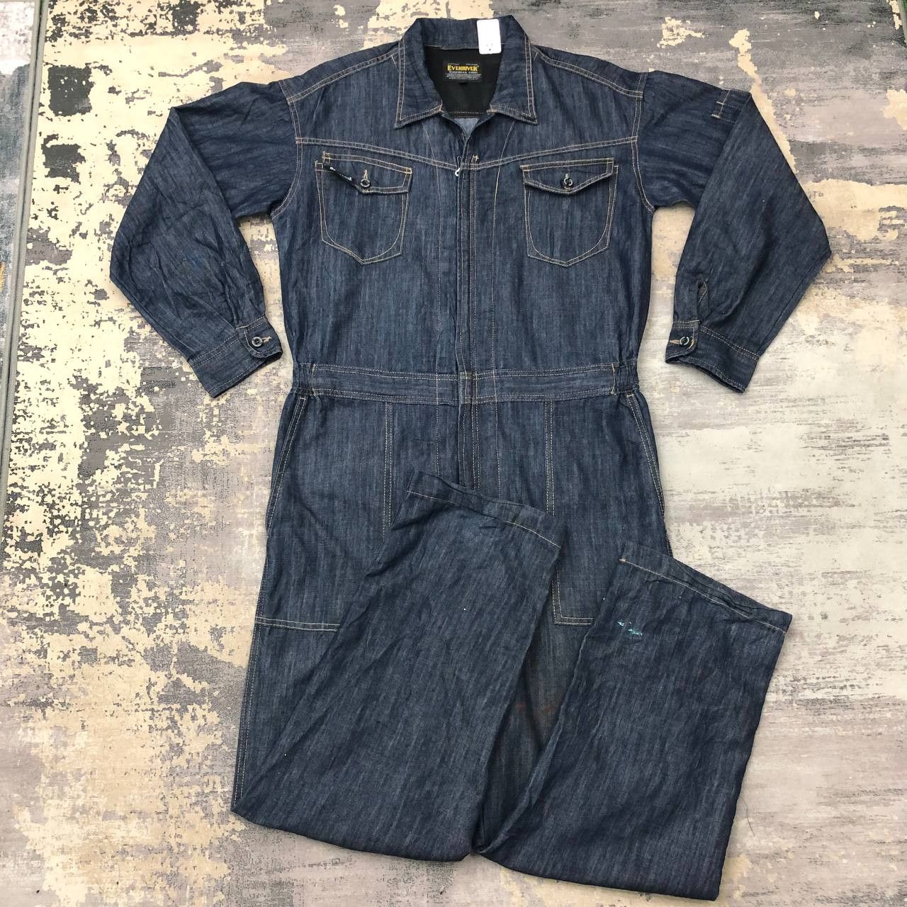 Japanese Brand P678 EVENRIVER WORKWEAR DENIM COVERALLS Size US L / EU 52-54 / 3 - 2 Thumbnail