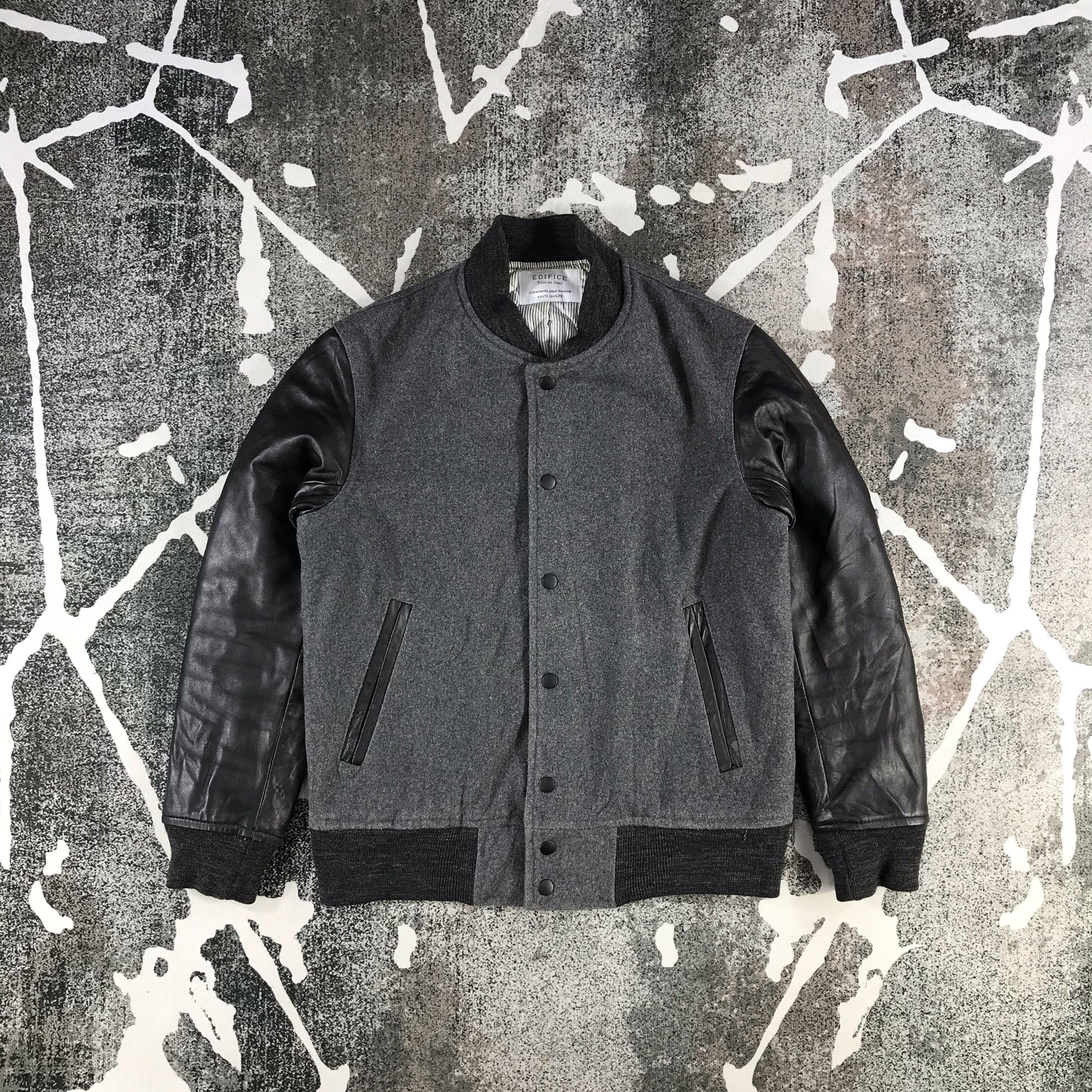 Edifice Japan Edifice Varsity Jacket Leather Sleeve JC6 Size US S / EU 44-46 / 1 - 1 Thumbnail