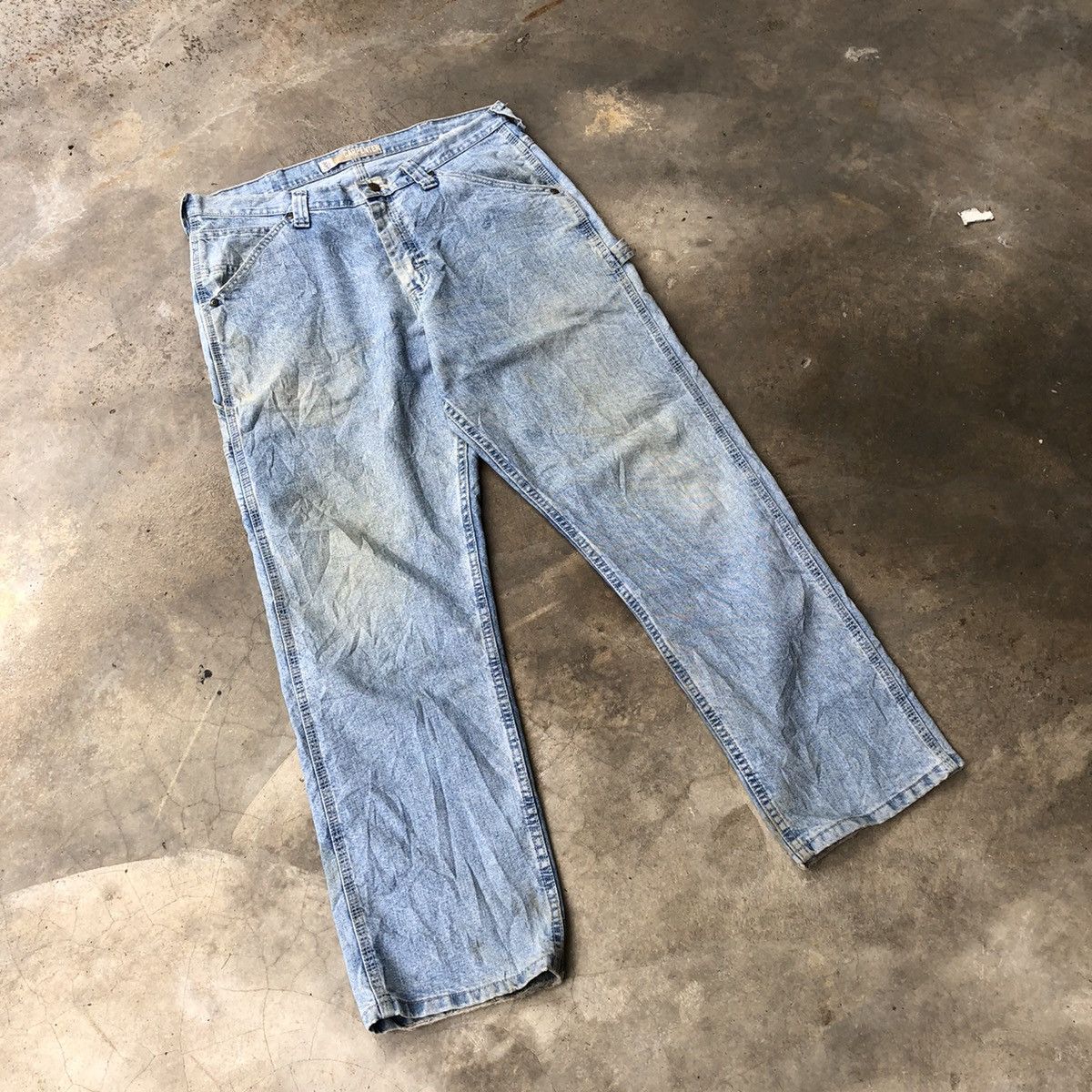 Lee 🔥Rare🔥Distress🔥Vintage Lee Carpenter Bushpants Worker Jeans Size US 36 / EU 52 - 1 Thumbnail