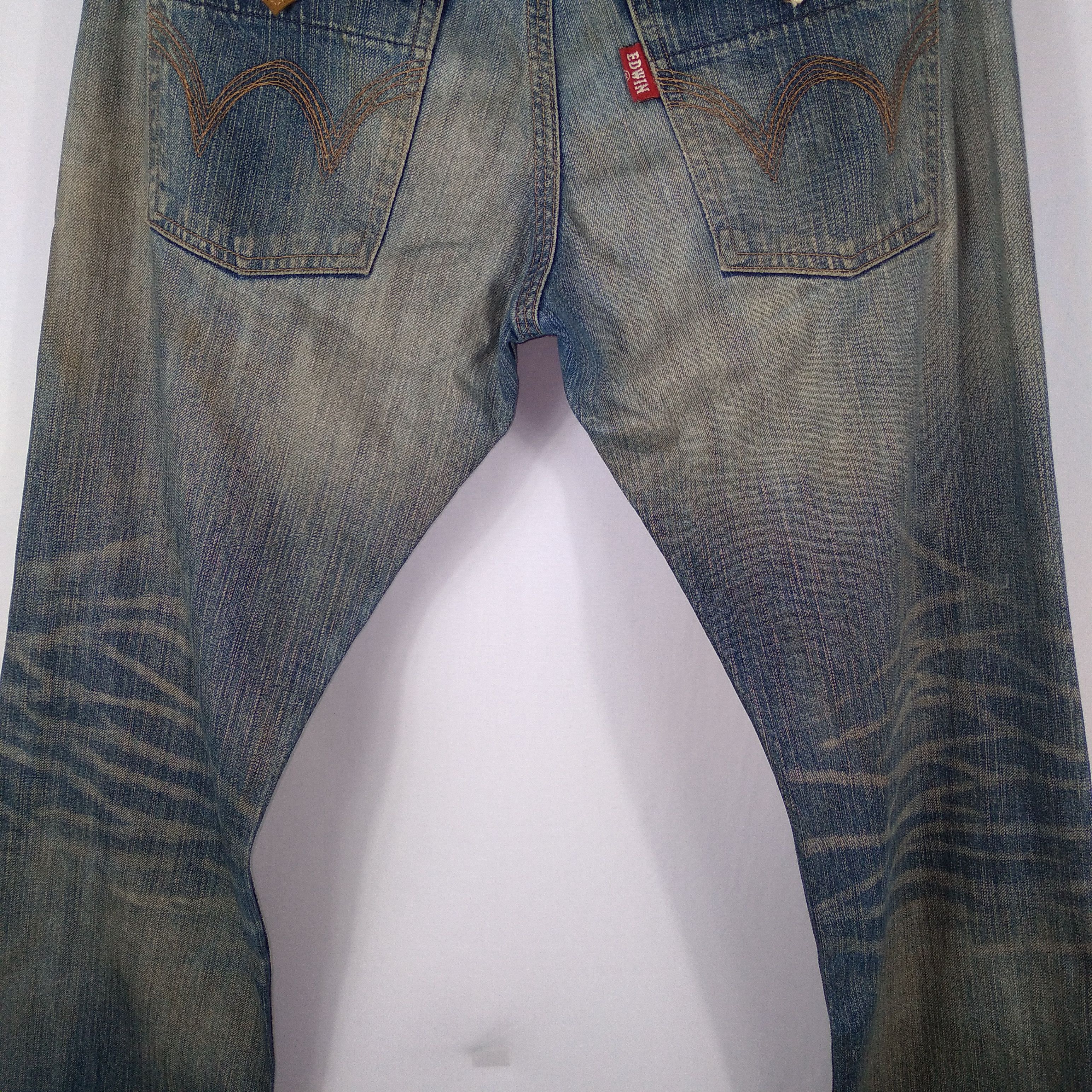 Edwin × Vintage Vintage Edwin E8003 Stoned Wash Distressed Denim Jeans Size US 34 / EU 50 - 11 Thumbnail