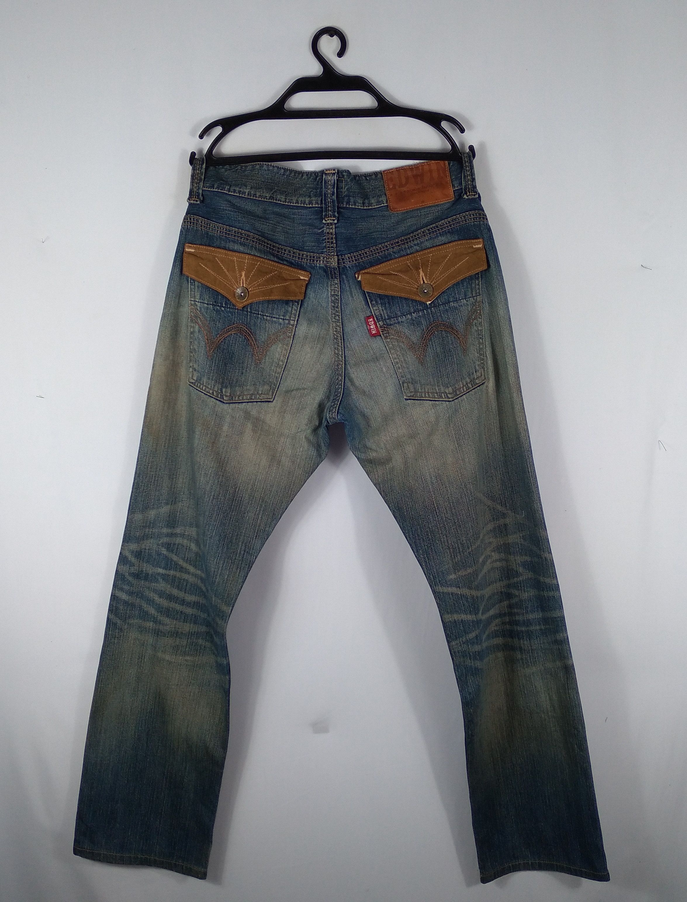 Edwin × Vintage Vintage Edwin E8003 Stoned Wash Distressed Denim Jeans Size US 34 / EU 50 - 9 Thumbnail