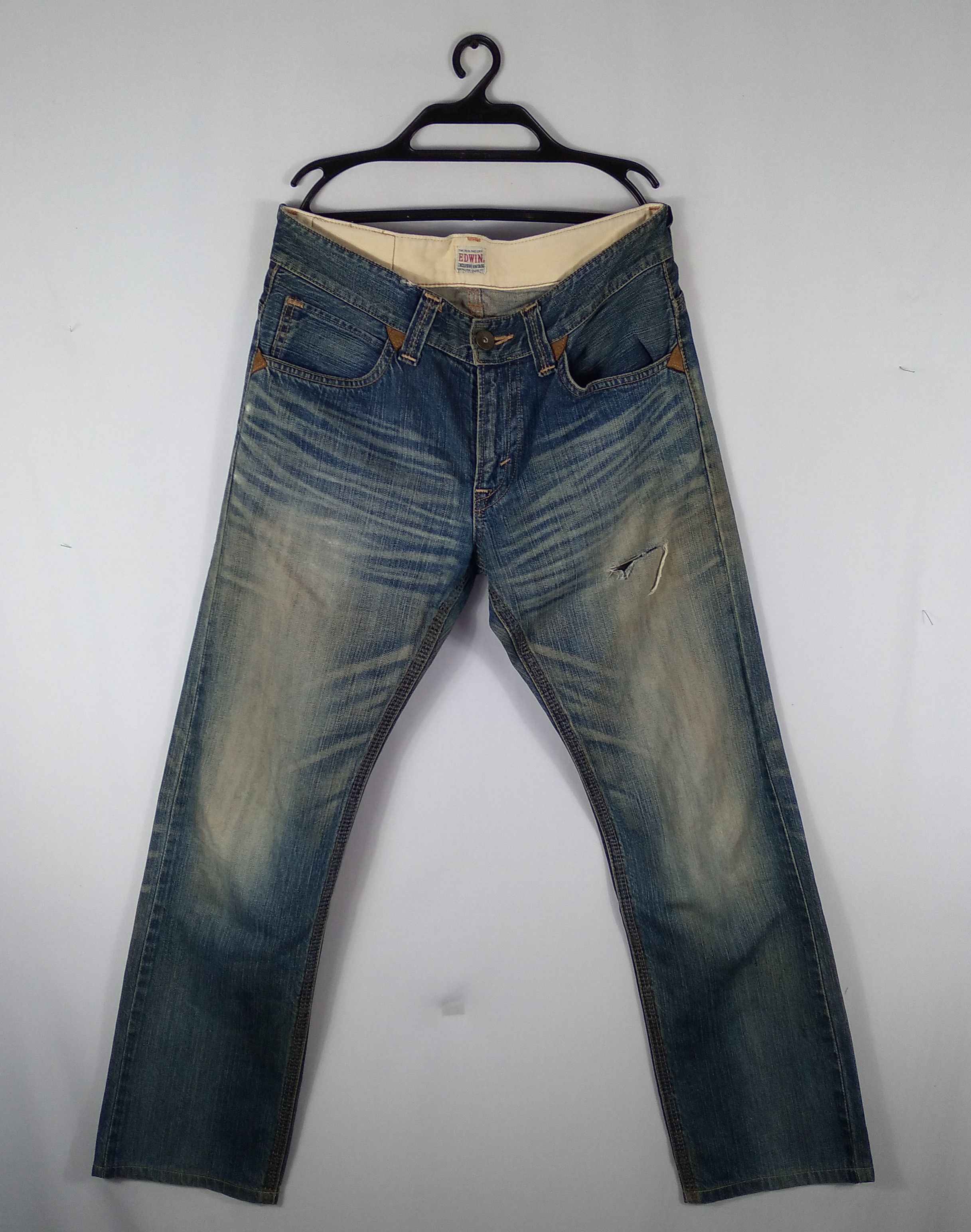 Edwin × Vintage Vintage Edwin E8003 Stoned Wash Distressed Denim Jeans Size US 34 / EU 50 - 2 Thumbnail
