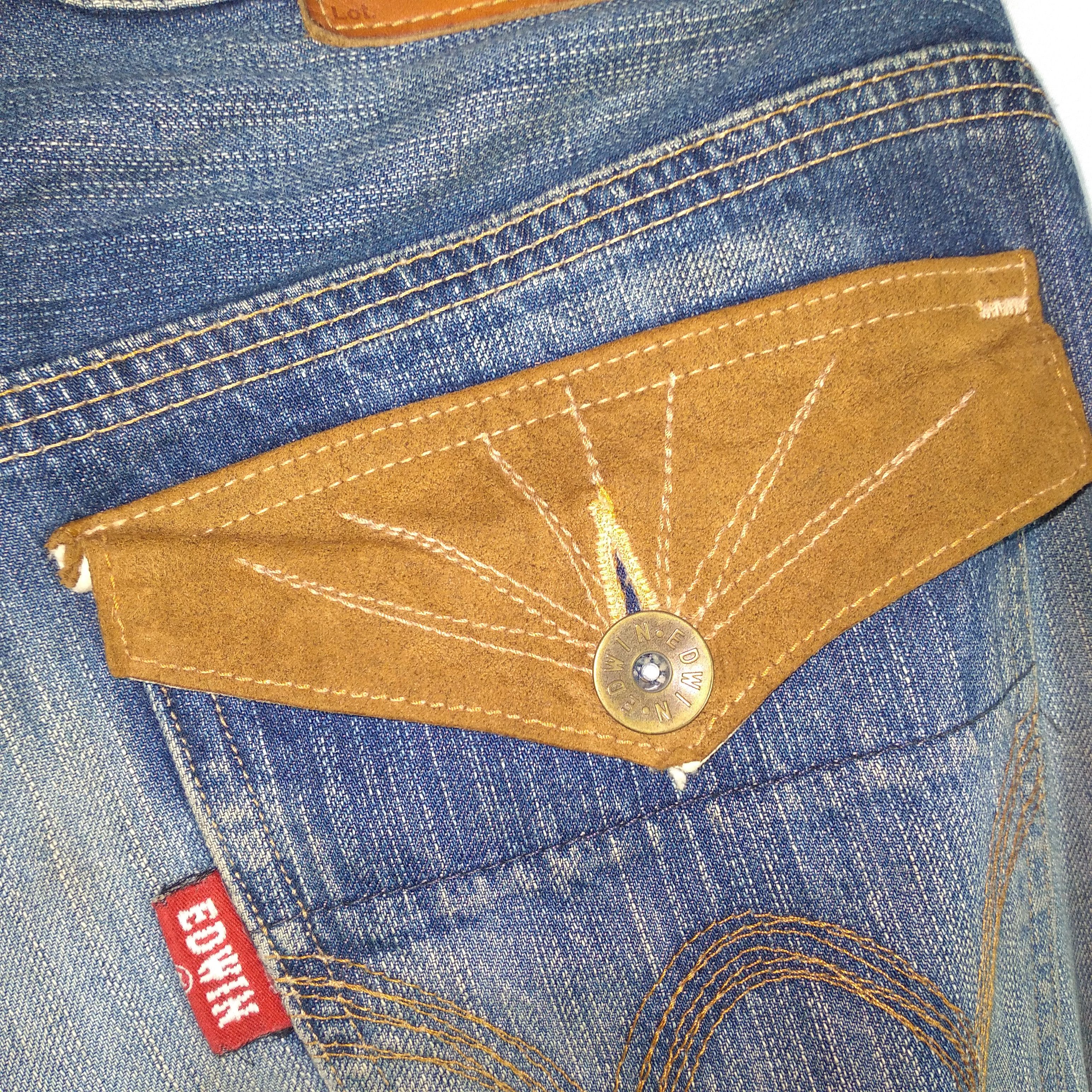 Edwin × Vintage Vintage Edwin E8003 Stoned Wash Distressed Denim Jeans Size US 34 / EU 50 - 13 Thumbnail