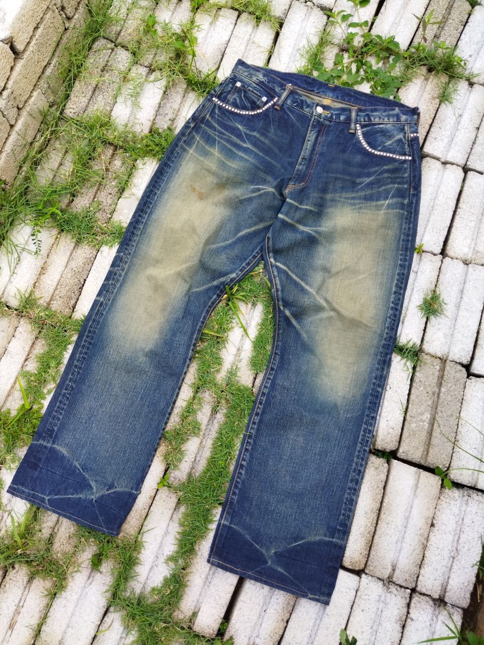 Swagger Swagger Japan Blue Distressed Jeans - Size 32 Size US 32 / EU 48 - 2 Thumbnail