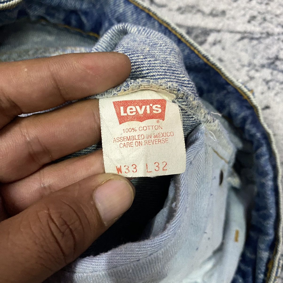 Jean × Levi's × Vintage Vintage 90s Levis 505 Orange Tab Stain Denim Jeans Size US 33 - 7 Thumbnail