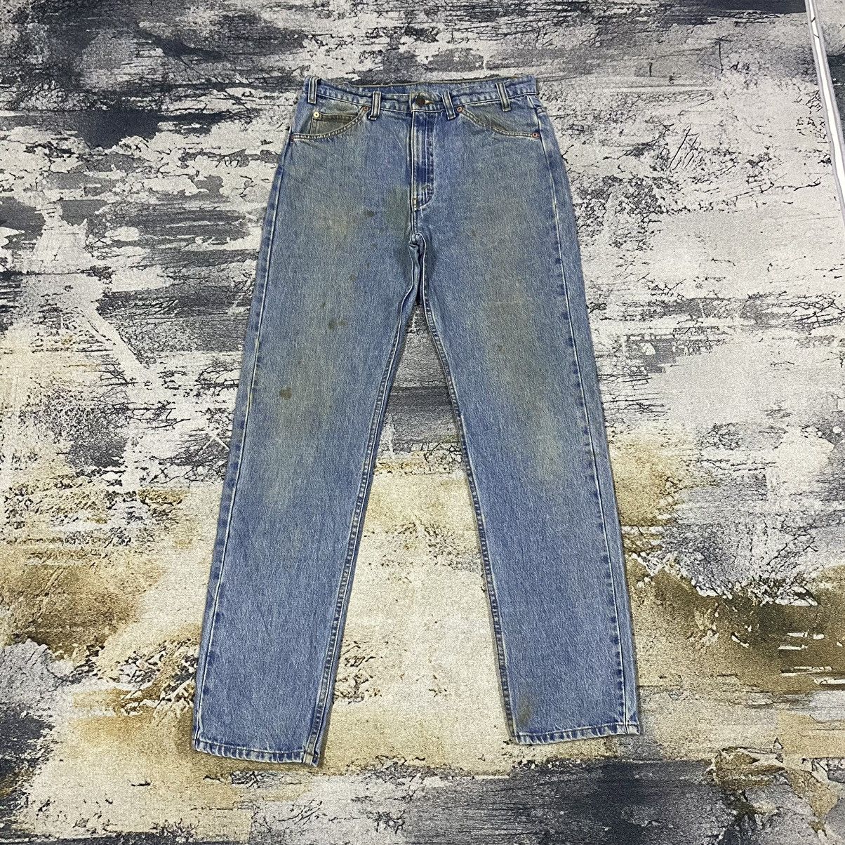 image of Vintage 90's Levis 505 Orange Tab Stain Denim Jeans in Light Blue, Men's (Size 33)