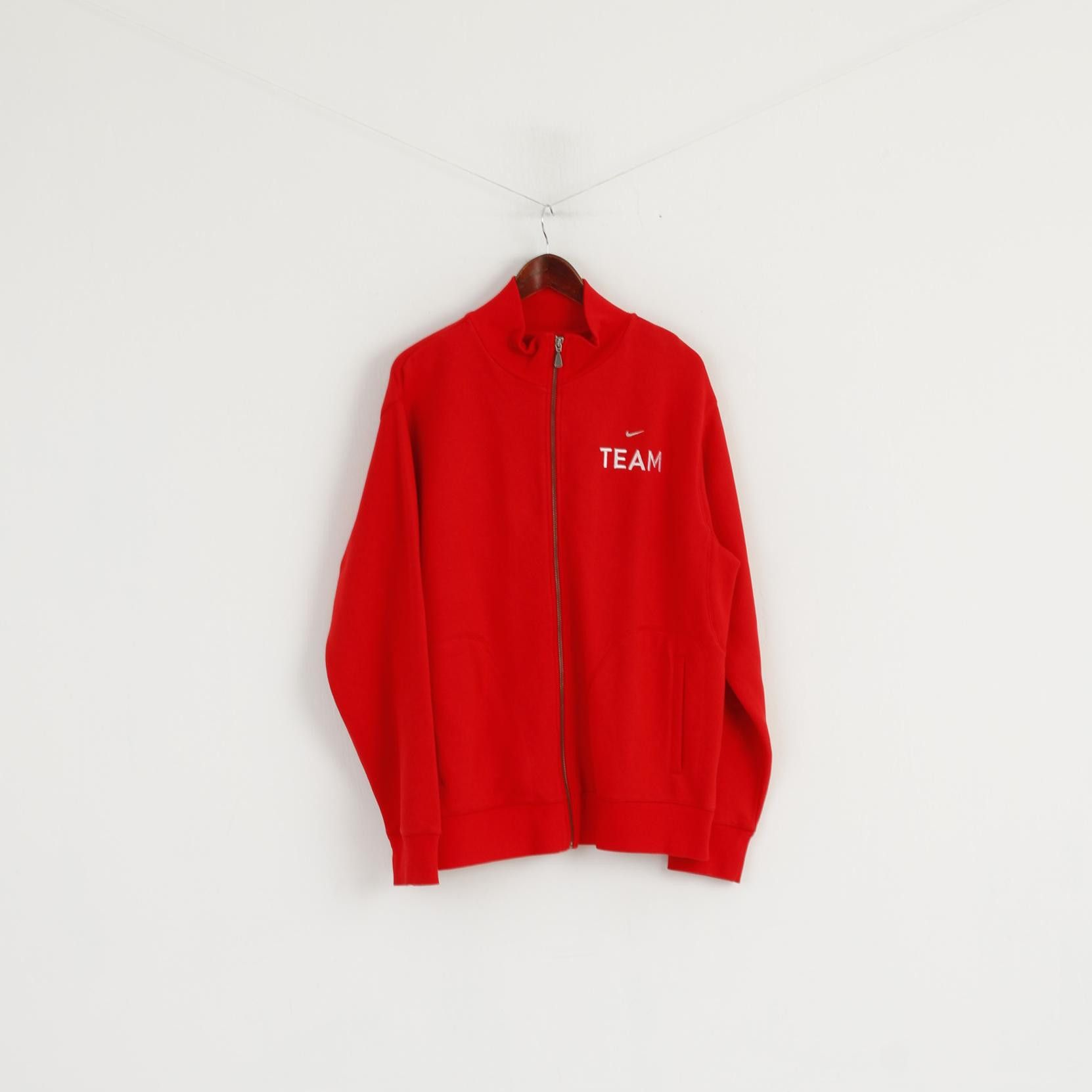 Nike Nike Men XL 188 Sweatshirt Red Cotton Full Zipper 2345 Size US XL / EU 56 / 4 - 1 Thumbnail