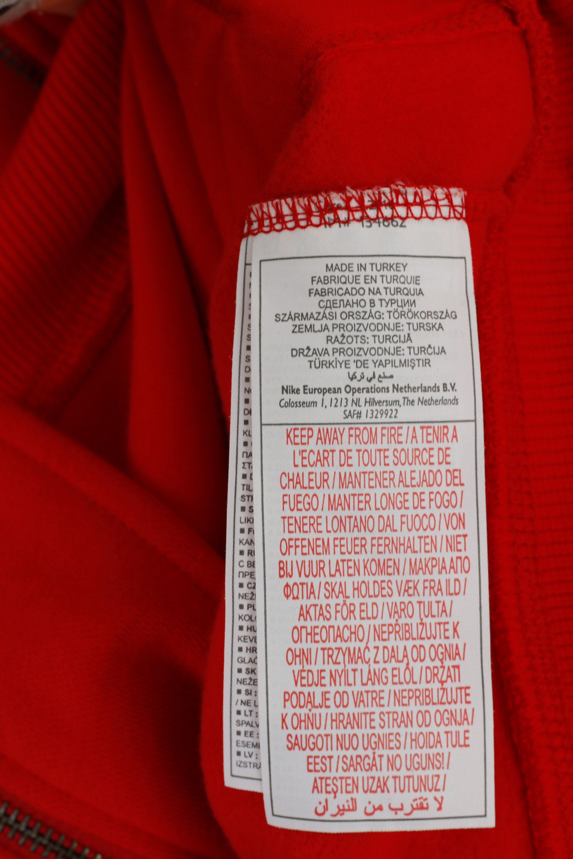 Nike Nike Men XL 188 Sweatshirt Red Cotton Full Zipper 2345 Size US XL / EU 56 / 4 - 5 Thumbnail