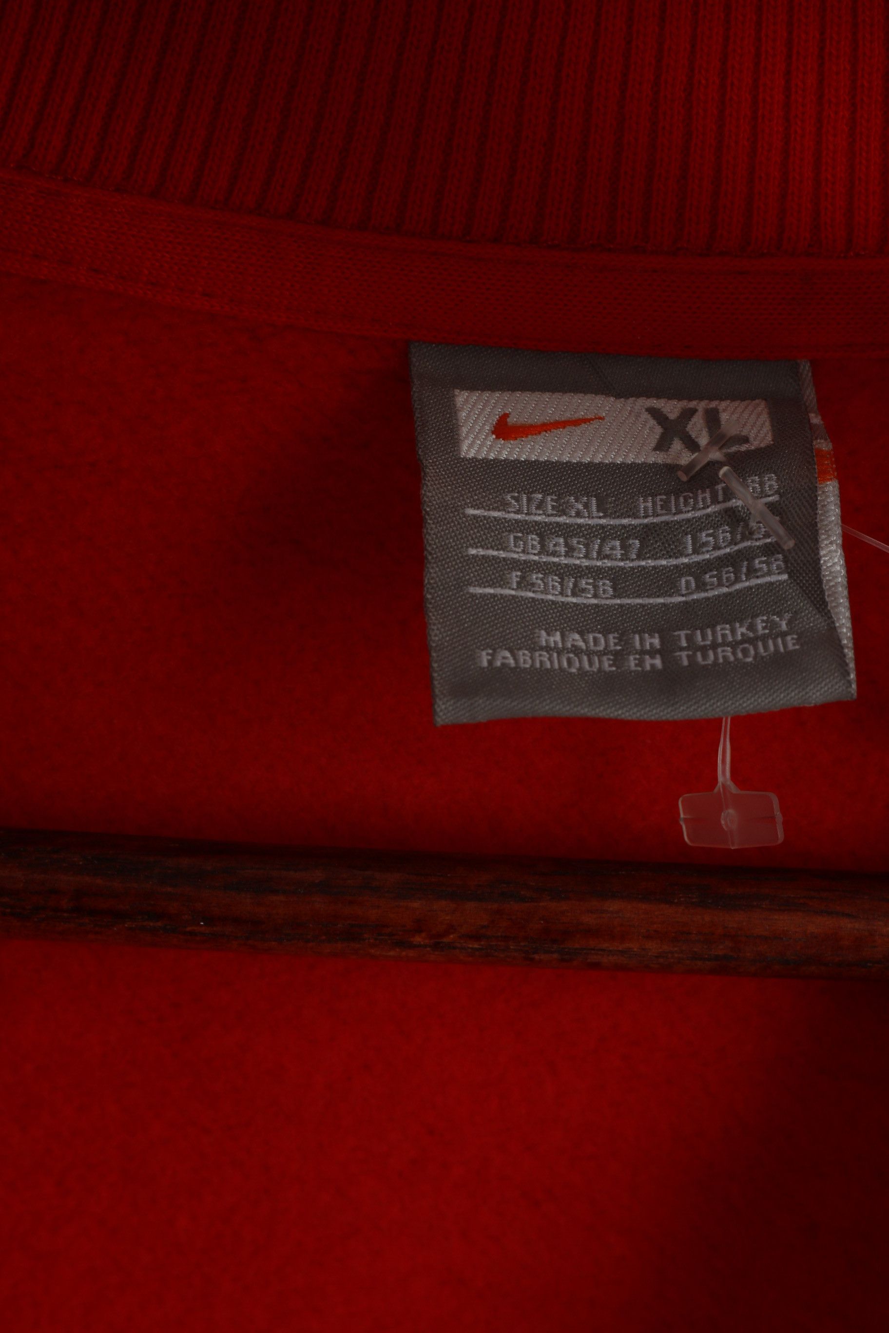 Nike Nike Men XL 188 Sweatshirt Red Cotton Full Zipper 2345 Size US XL / EU 56 / 4 - 4 Thumbnail
