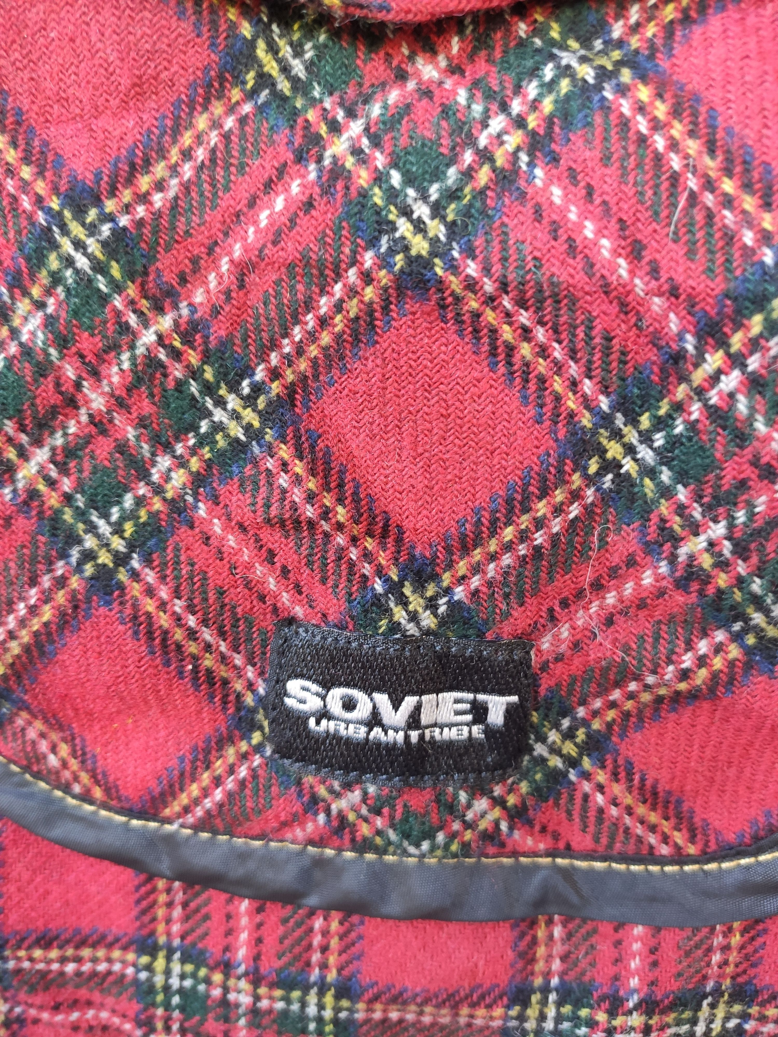 Vintage Soviet Urban tribe zipper jacket reversable tartan Size US L / EU 52-54 / 3 - 5 Thumbnail