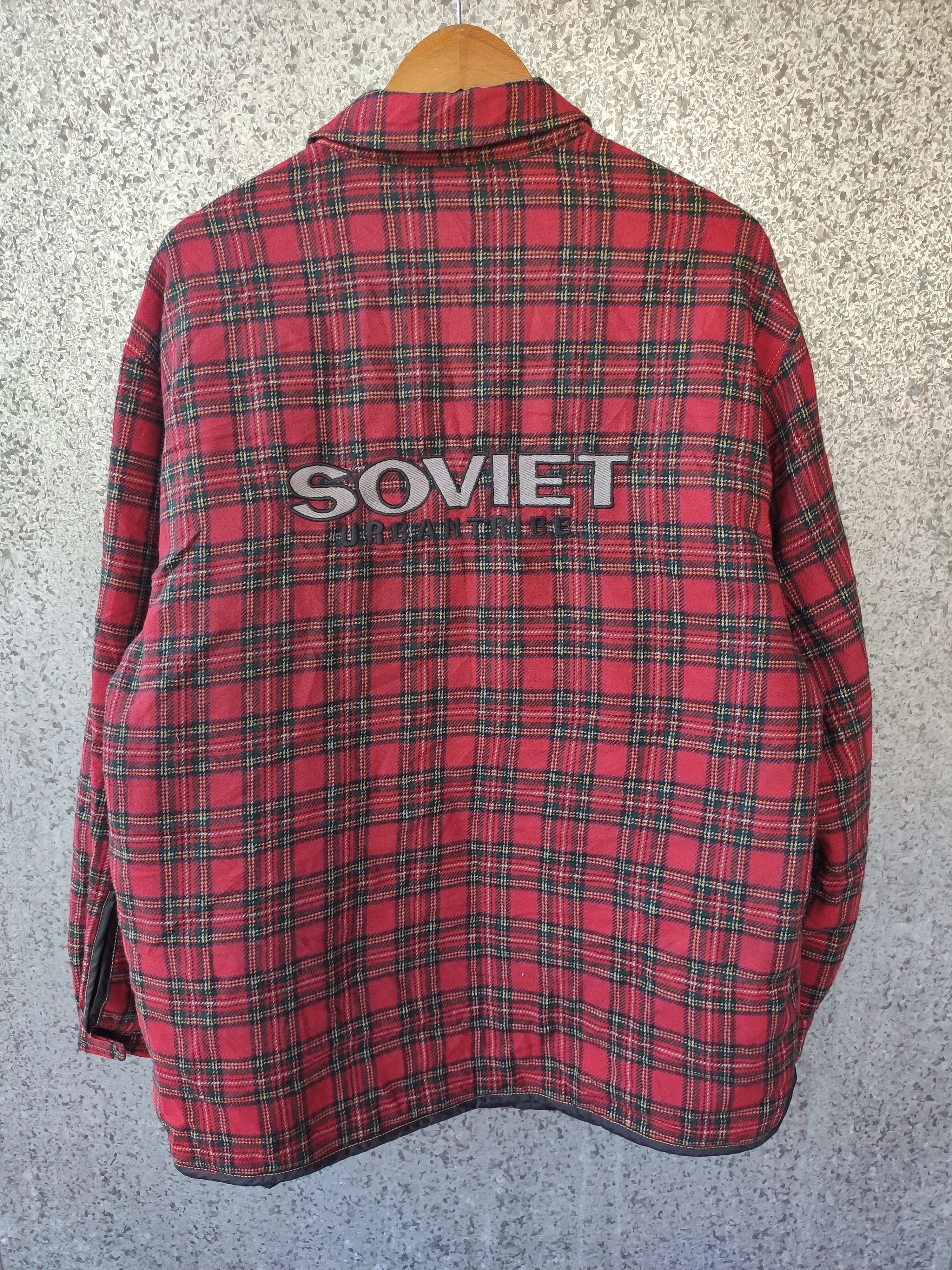 Vintage Soviet Urban tribe zipper jacket reversable tartan Size US L / EU 52-54 / 3 - 1 Thumbnail