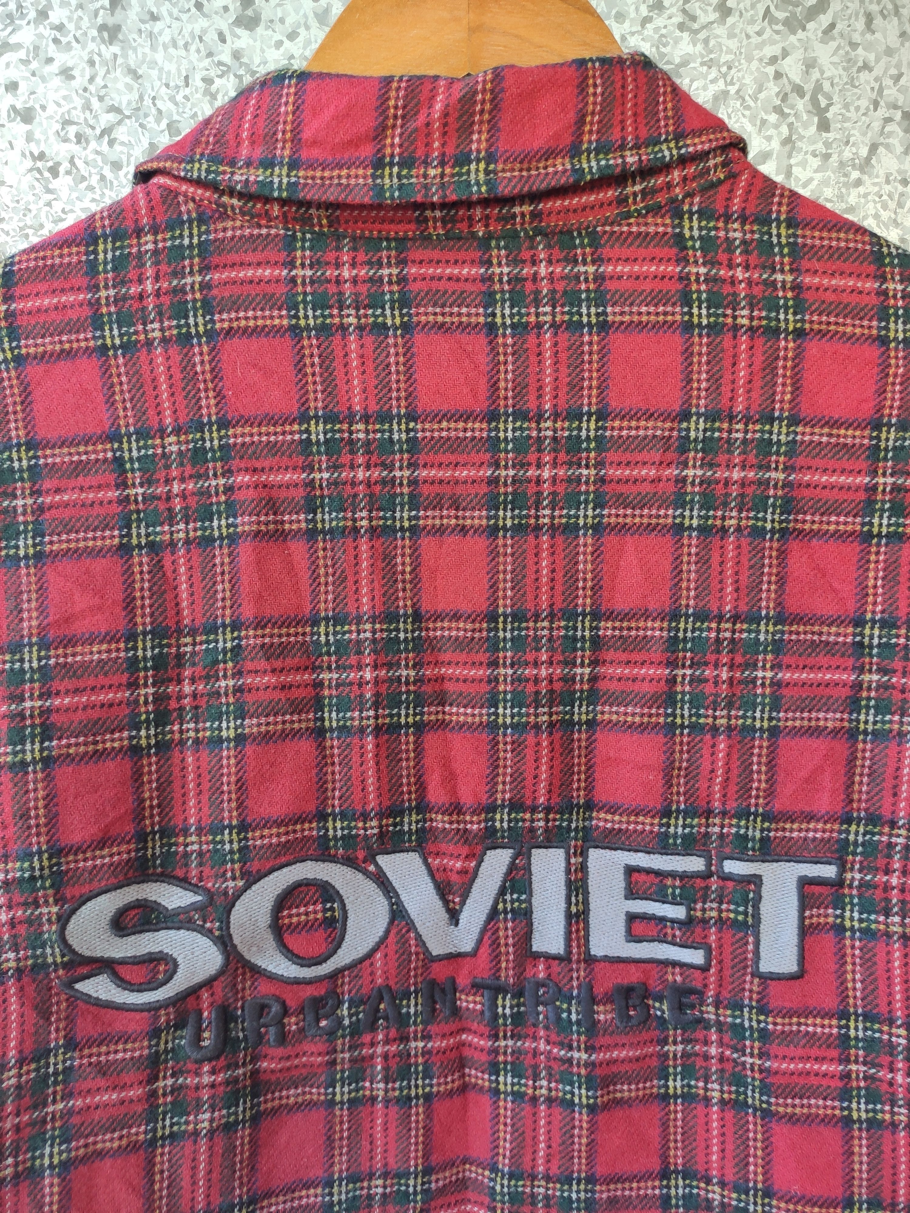 Vintage Soviet Urban tribe zipper jacket reversable tartan Size US L / EU 52-54 / 3 - 2 Thumbnail