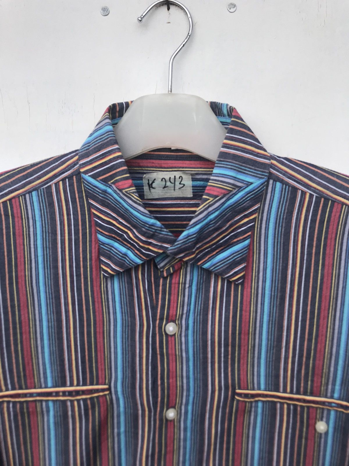 Japanese Brand CASTLE BAJAC STRIPED EMBROIDERED BUTTON FRONT SHIRT Size US XL / EU 56 / 4 - 2 Thumbnail