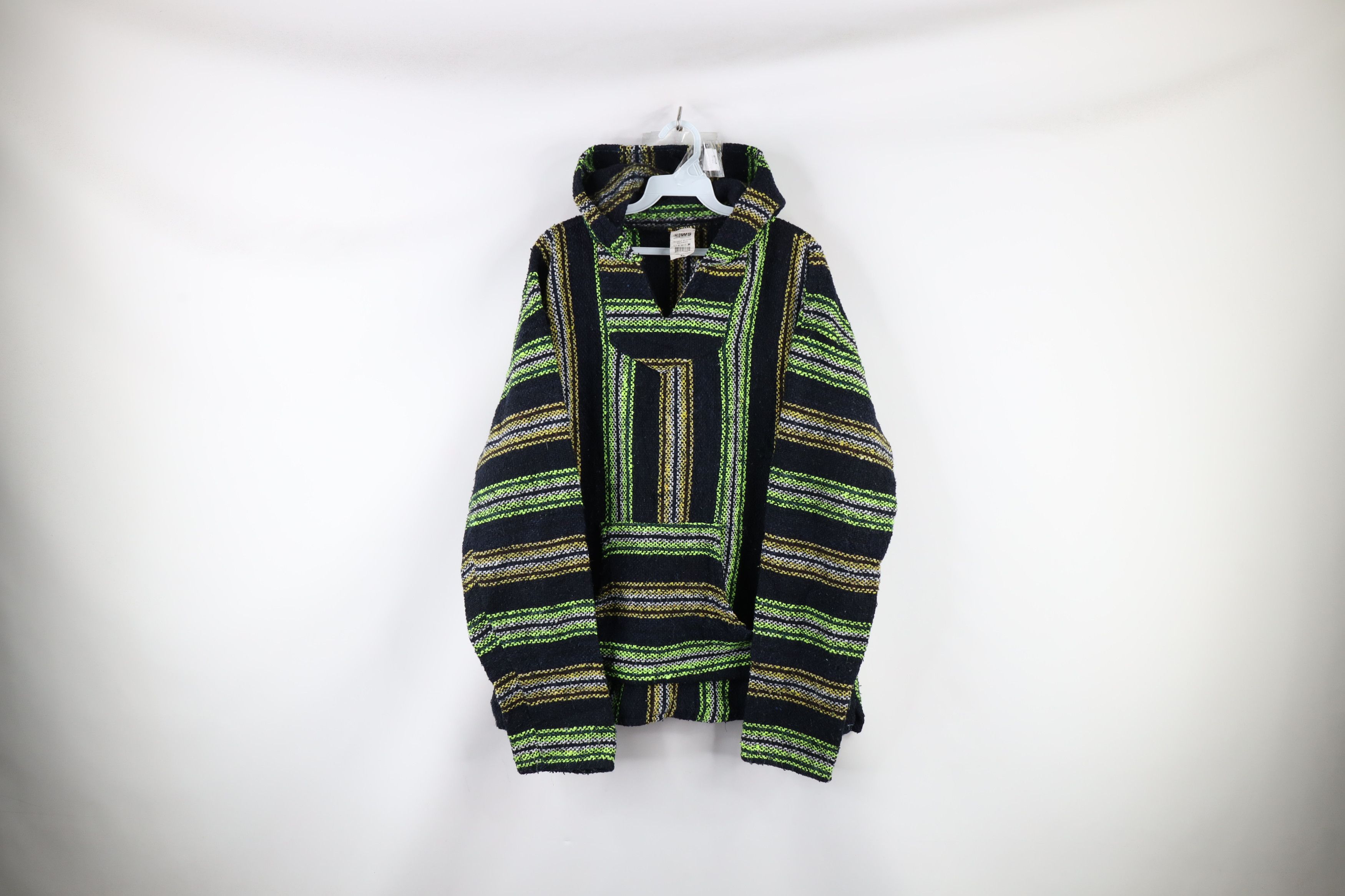 Vintage Vintage 90s Streetwear Block Knit Drug Rug Blanket Hoodie Grailed