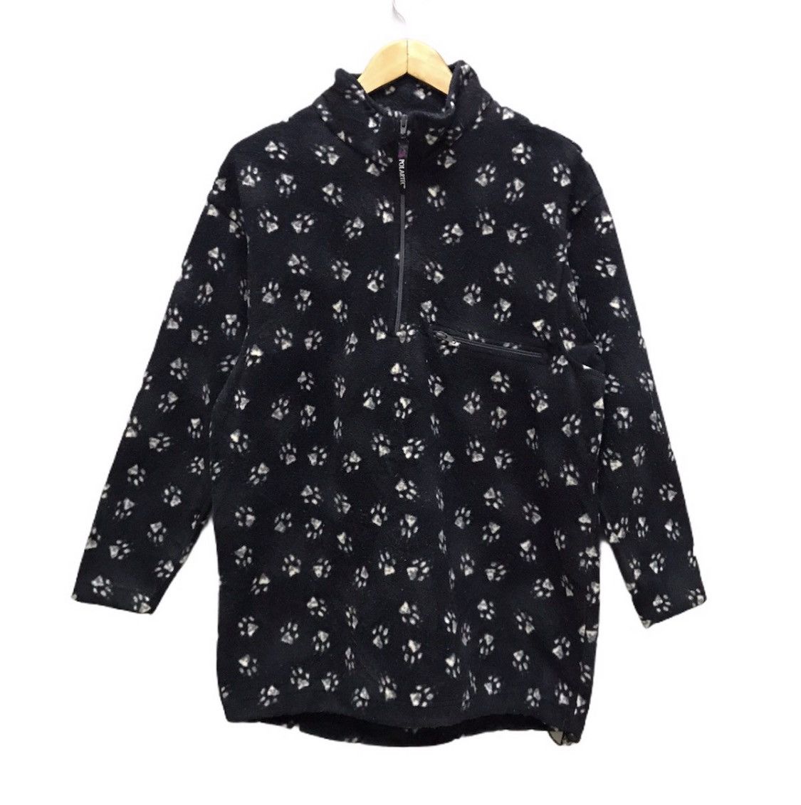 Jack wolfskin polartec fleece half zipper jacket over print