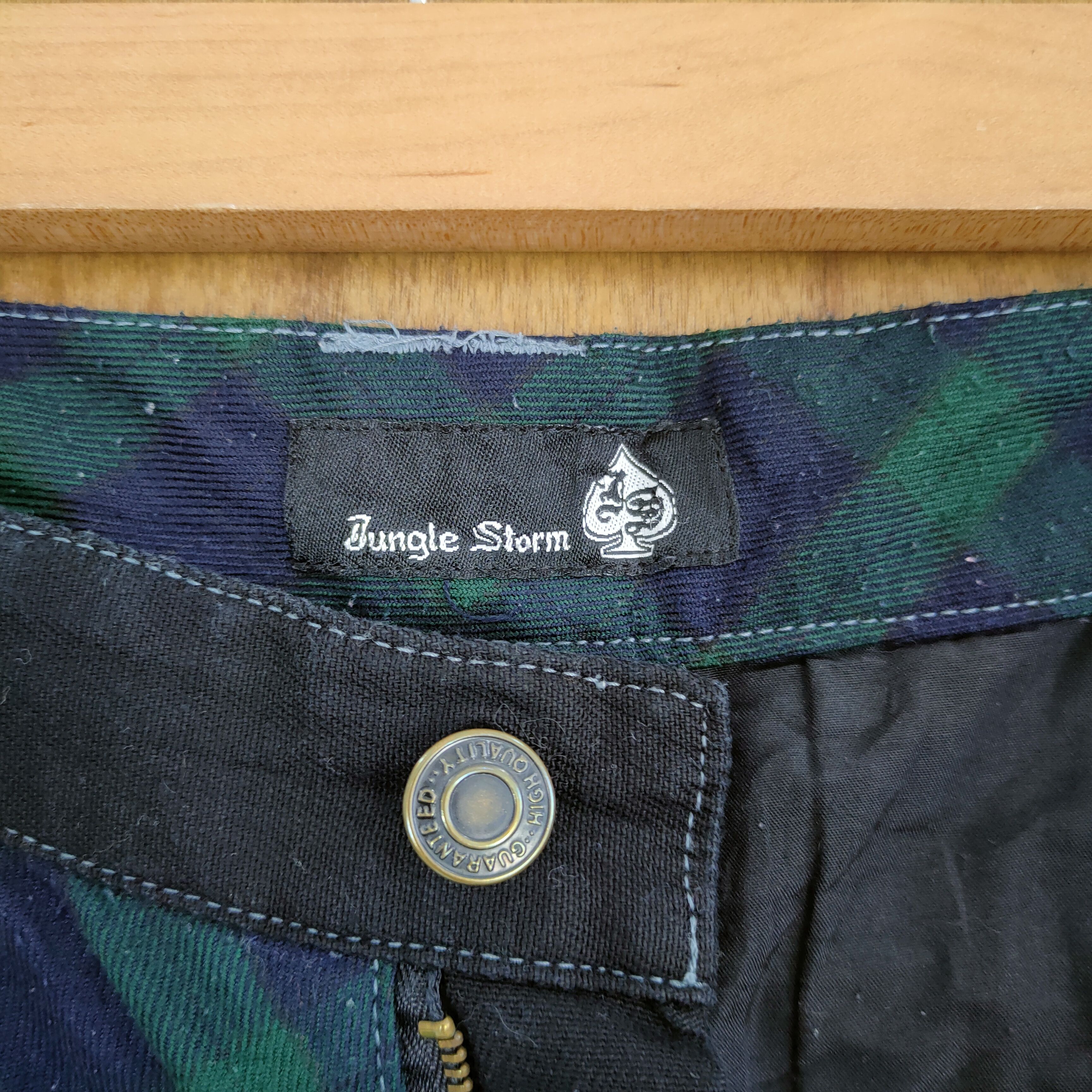 Japanese Brand VINTAGE JUNGLE STORM DOUBLE WAIST DENIM PANTS Size US 32 / EU 48 - 13 Thumbnail