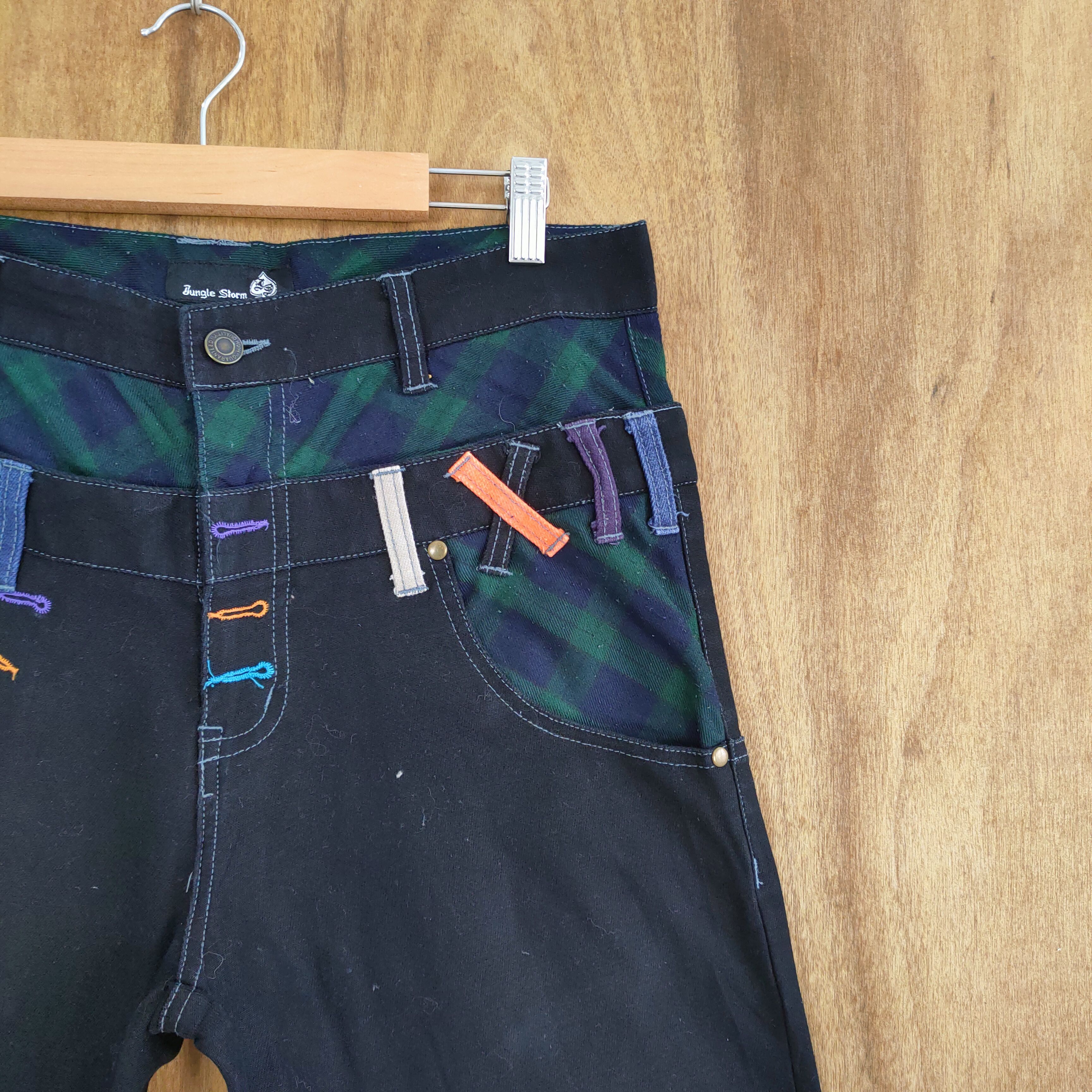 Japanese Brand VINTAGE JUNGLE STORM DOUBLE WAIST DENIM PANTS Size US 32 / EU 48 - 6 Thumbnail