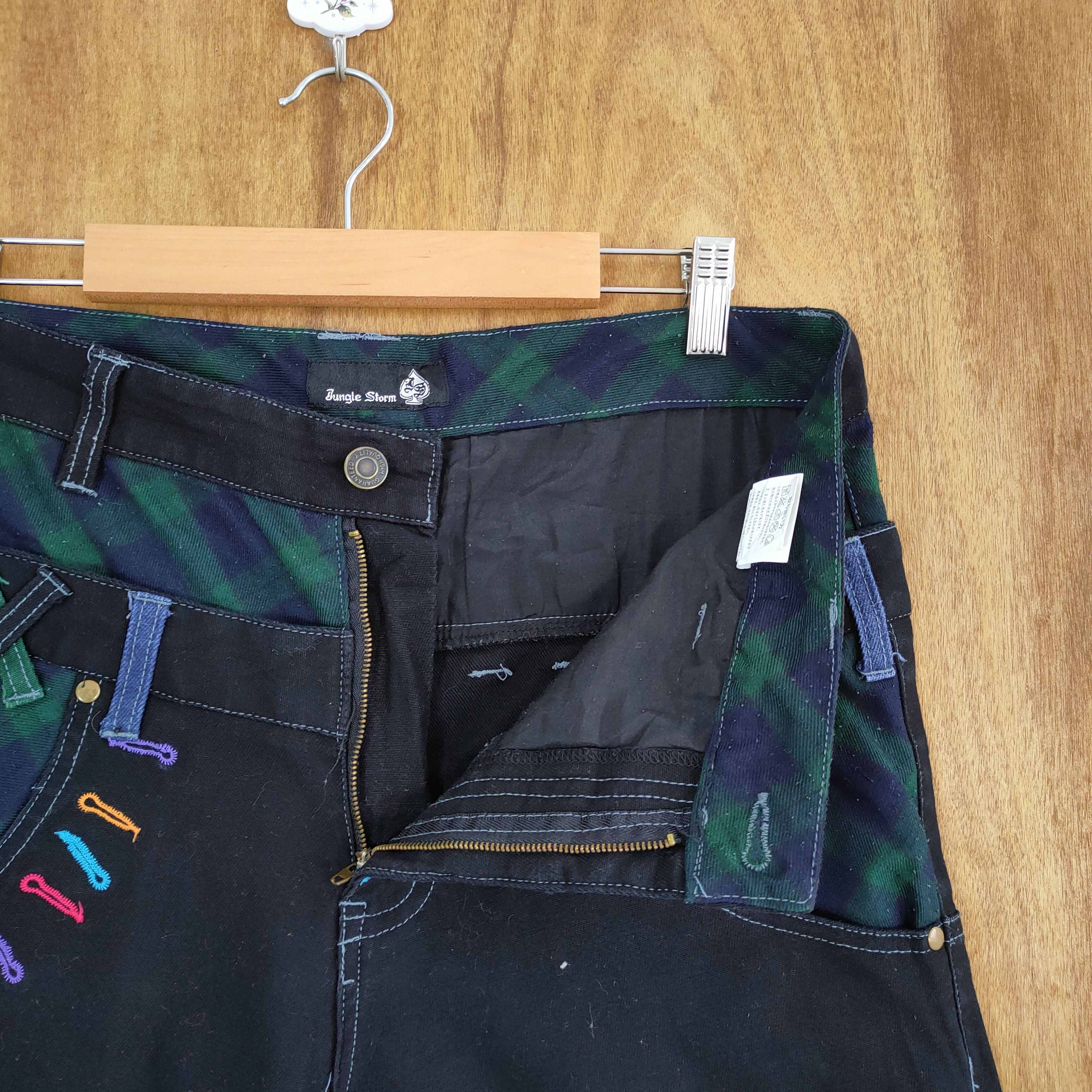 Japanese Brand VINTAGE JUNGLE STORM DOUBLE WAIST DENIM PANTS Size US 32 / EU 48 - 12 Thumbnail