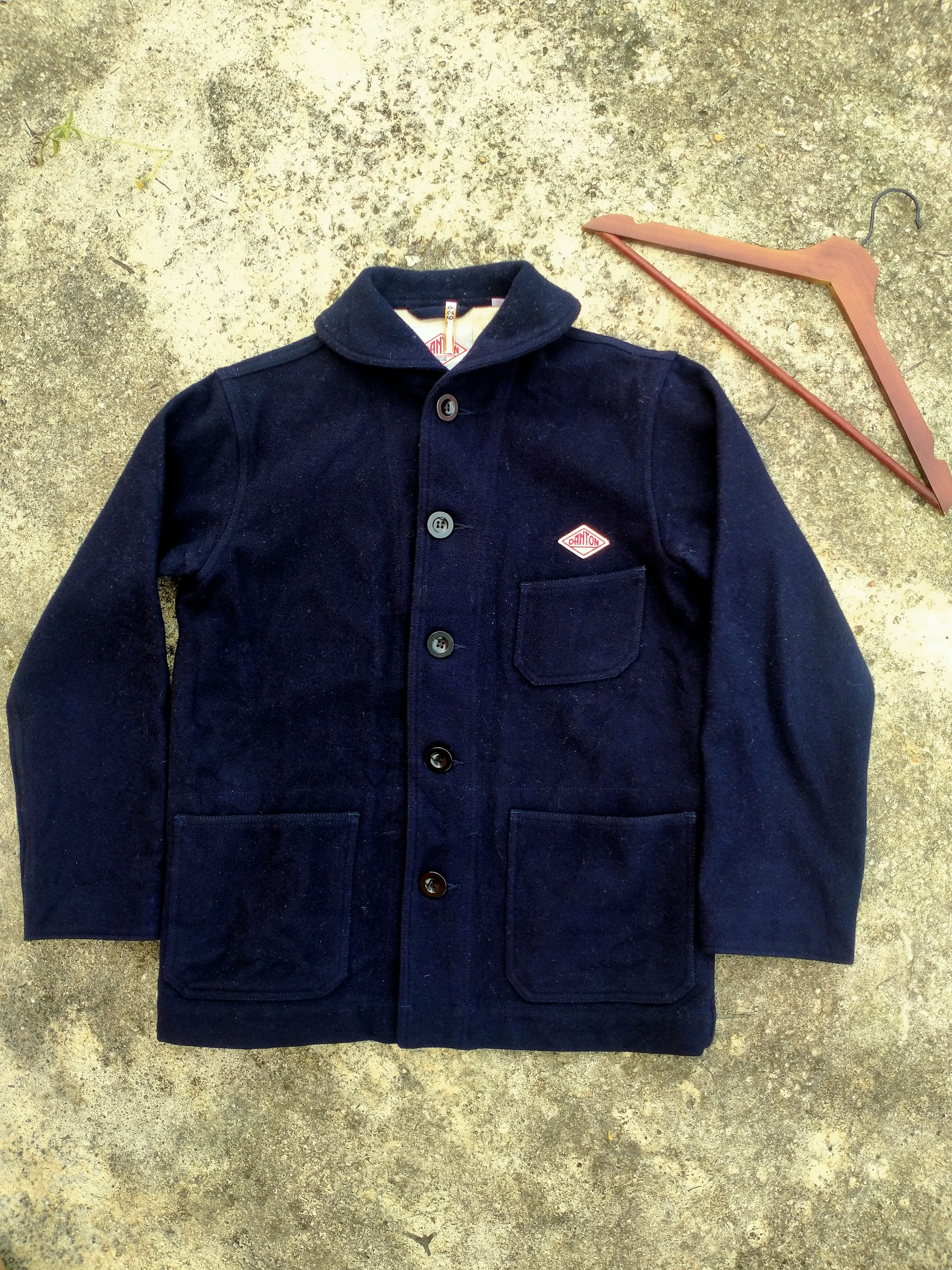 image of Cashmere Wool x Danton Vetements De Travail Wool Jacket in Navy, Men's (Size Medium)